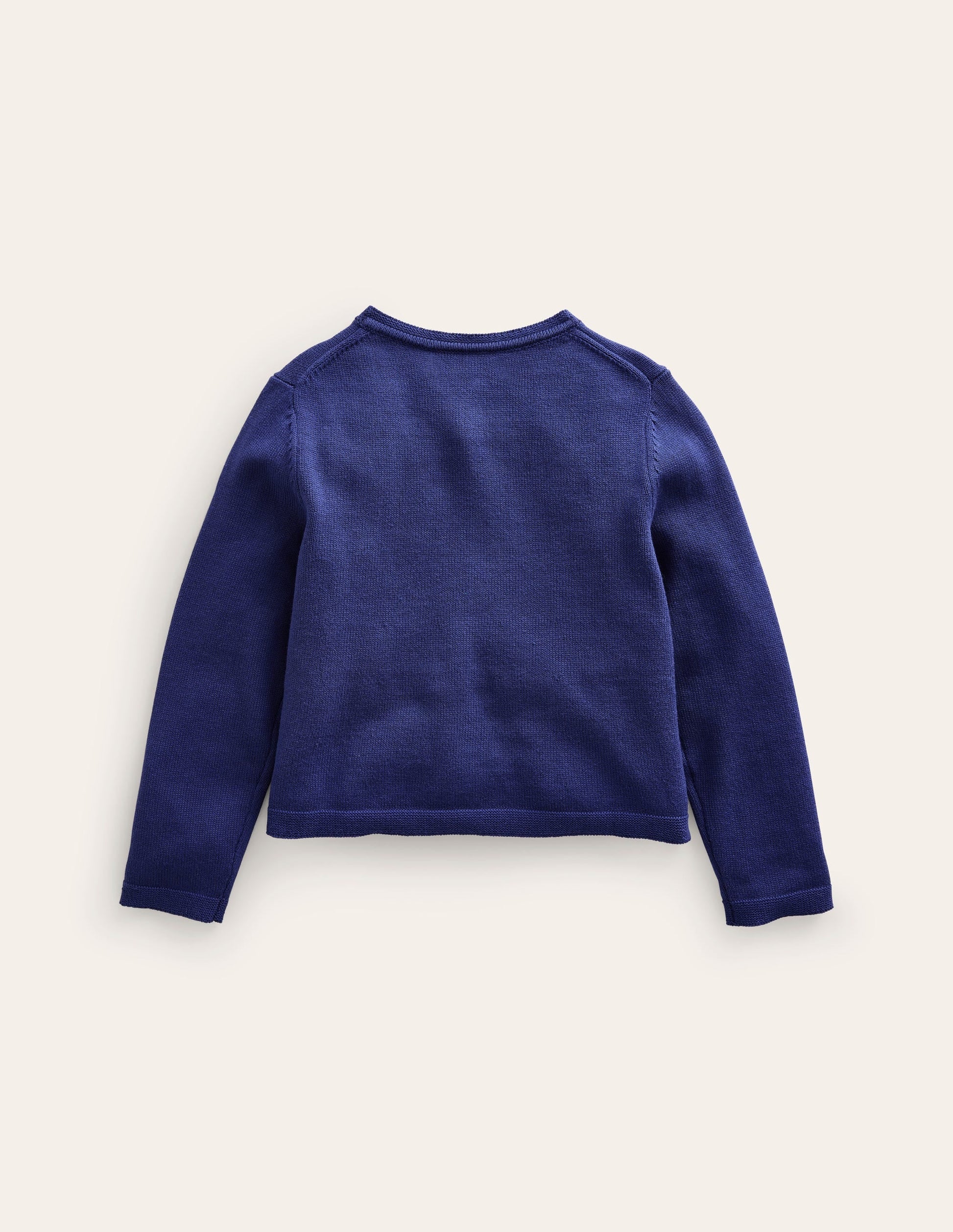 Pointelle Cotton Cardigan-College Navy-2