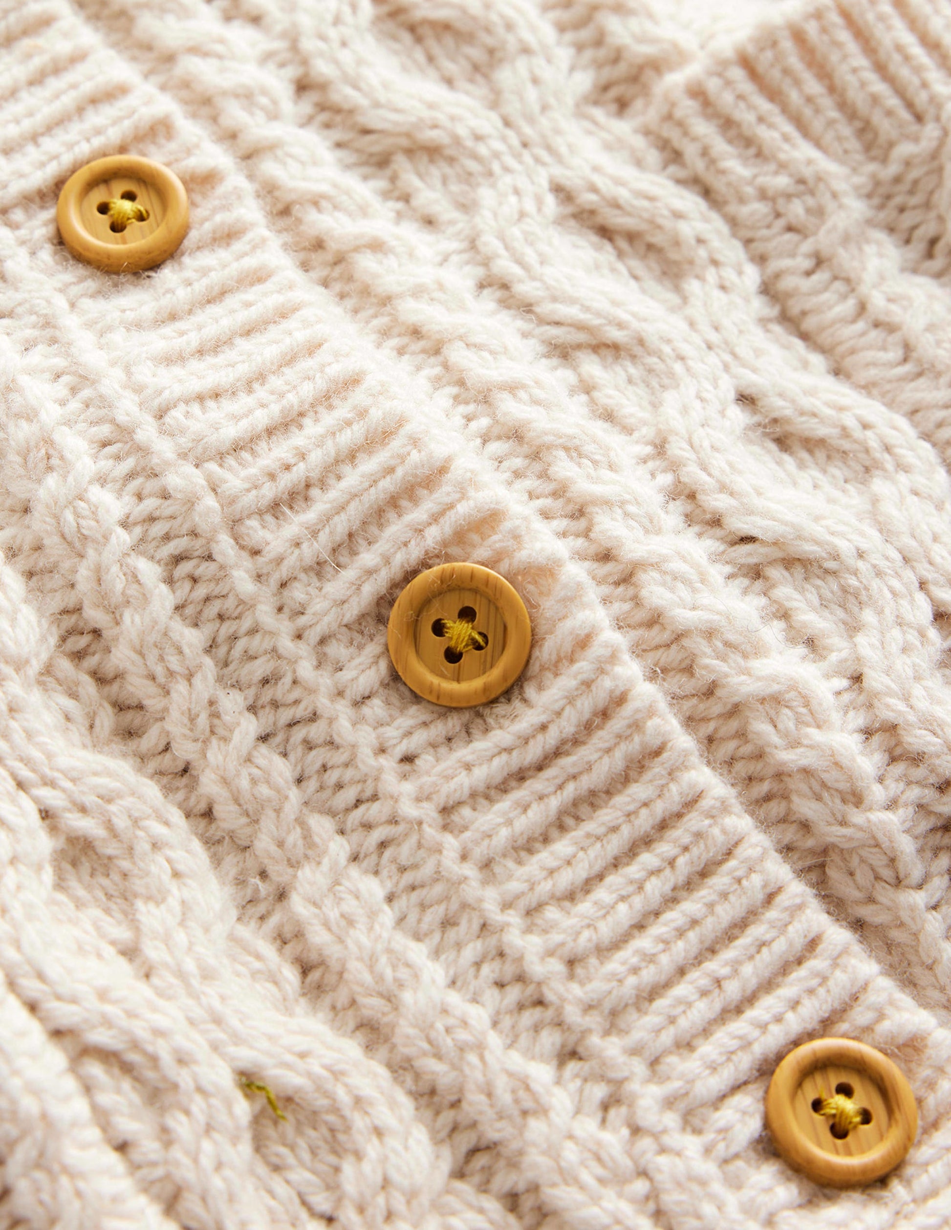Cable Knitted Waistcoat-Ecru Marl-3