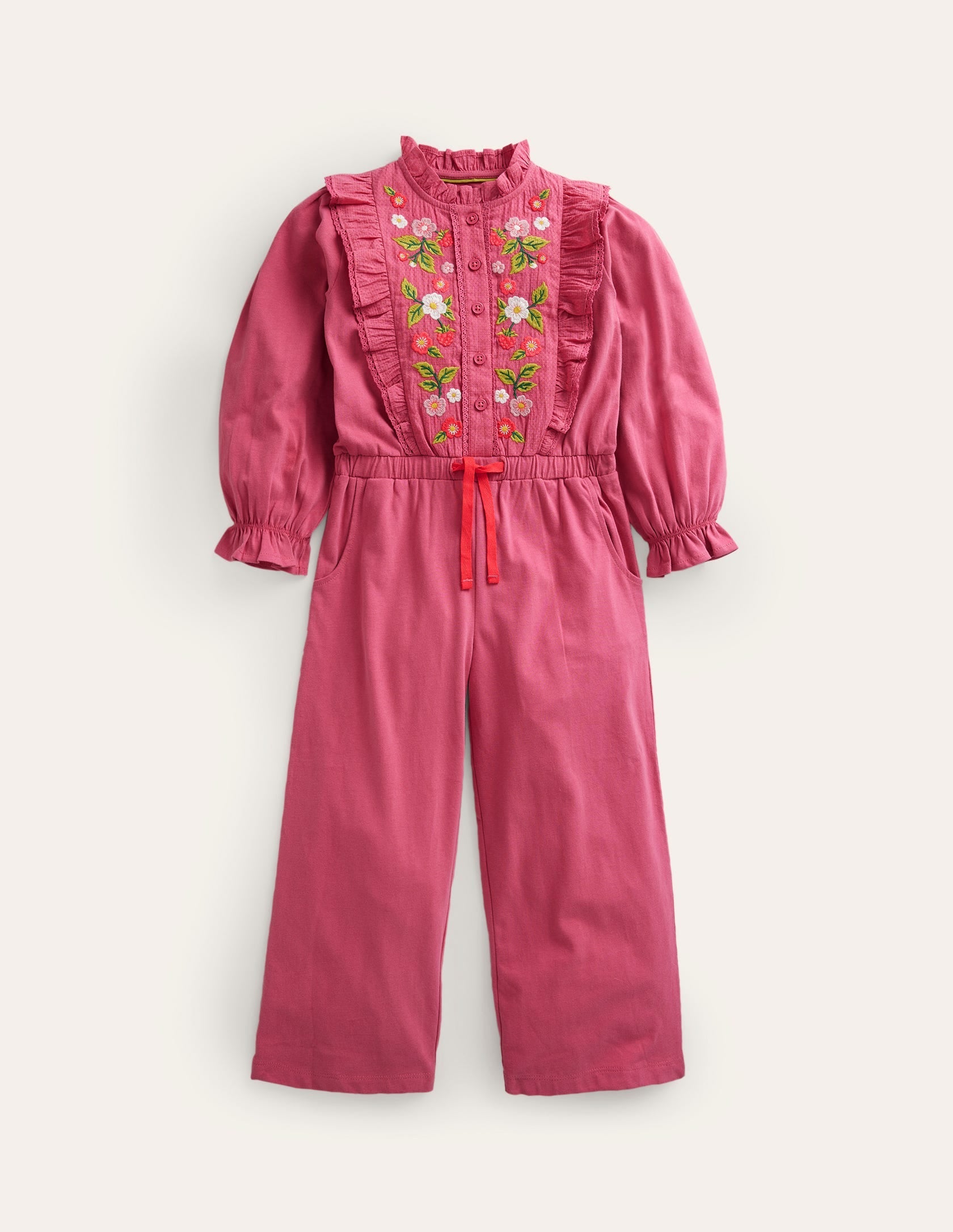 Embroidered Jersey Jumpsuit-Blush Pink-1