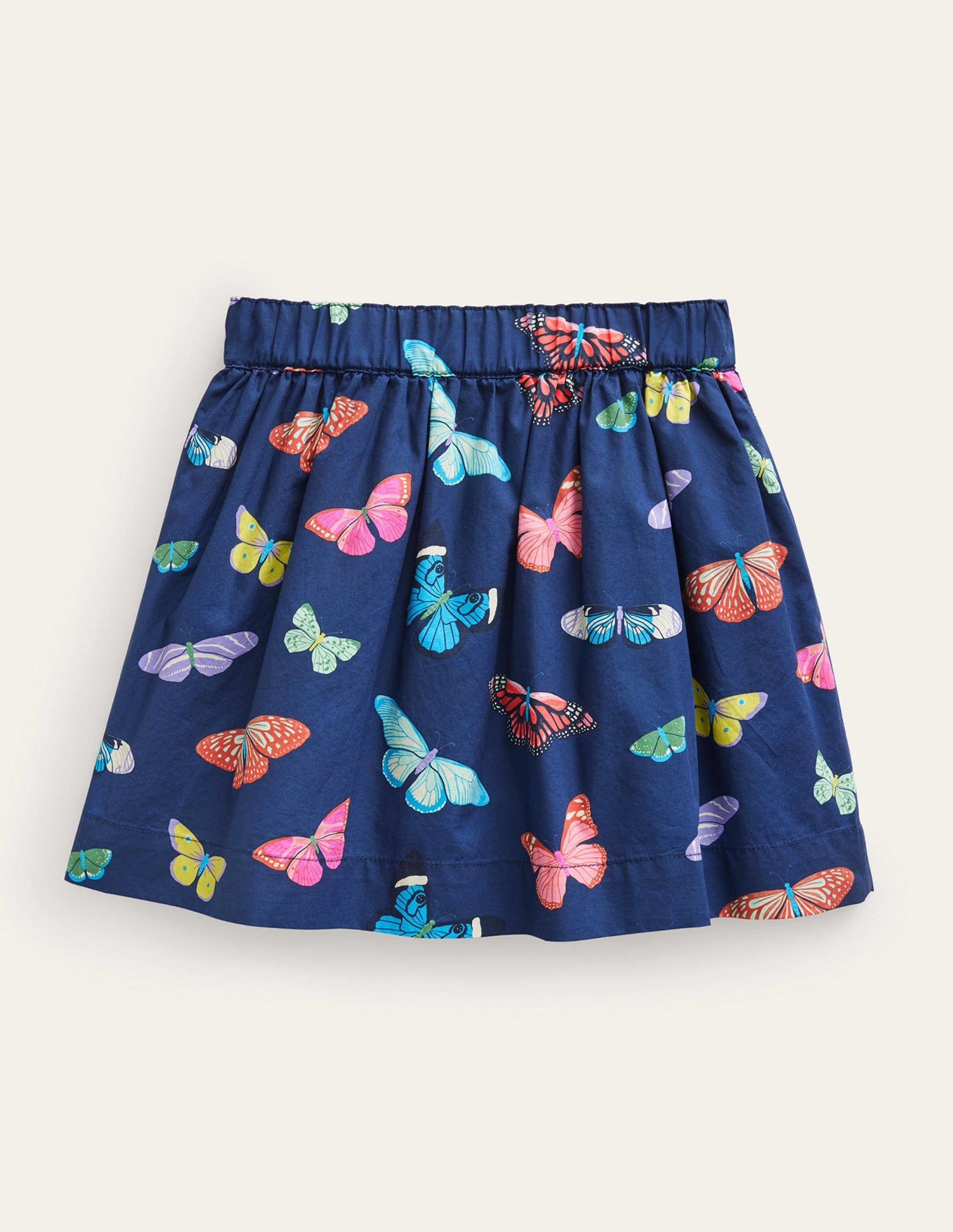 Pull On Twirly Skirt-College Navy Butterflies-2