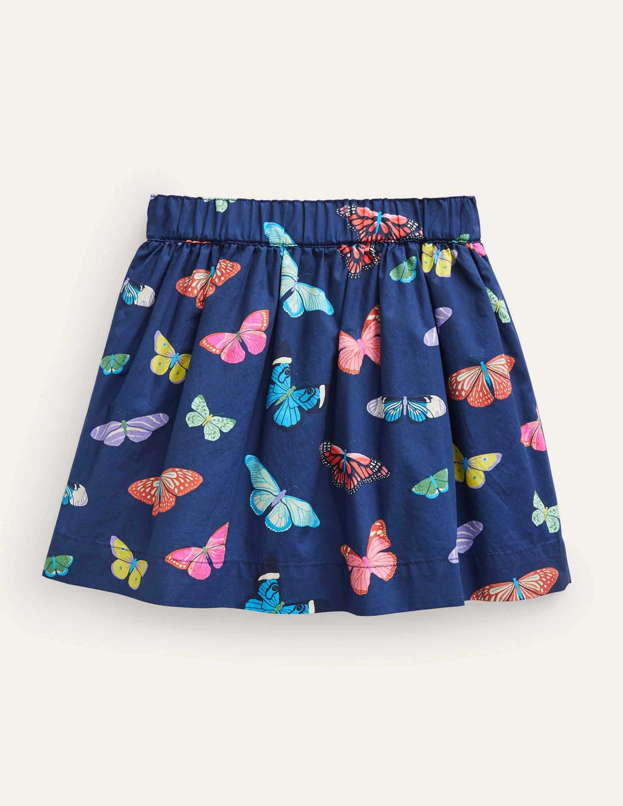 Pull On Twirly Skirt-College Navy Butterflies - Image 2