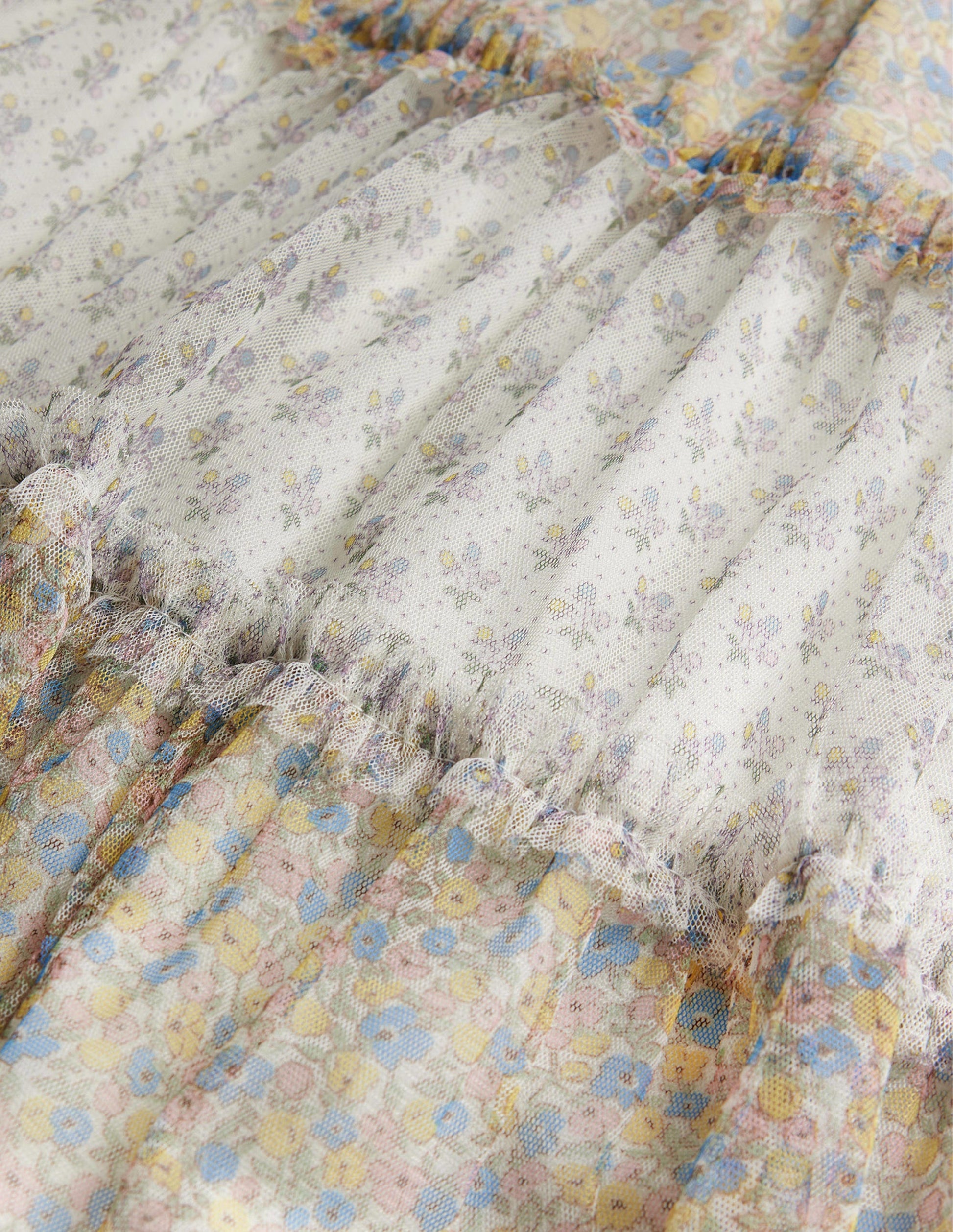 Tulle Midi Skirt-Multi Vintage Pattern-3