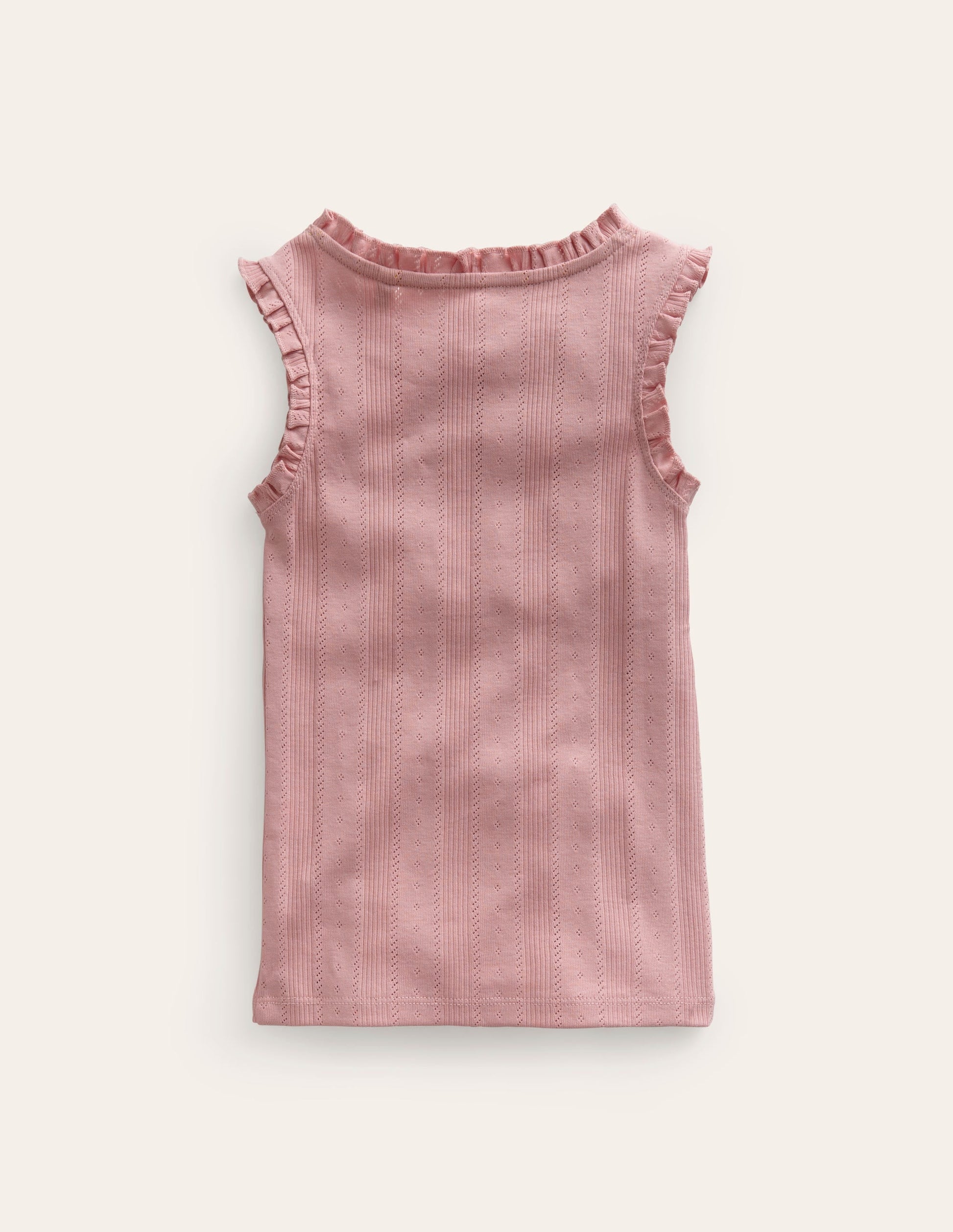 Pointelle Vest Top-Ivory/Rose Petal Pink Stripe-2