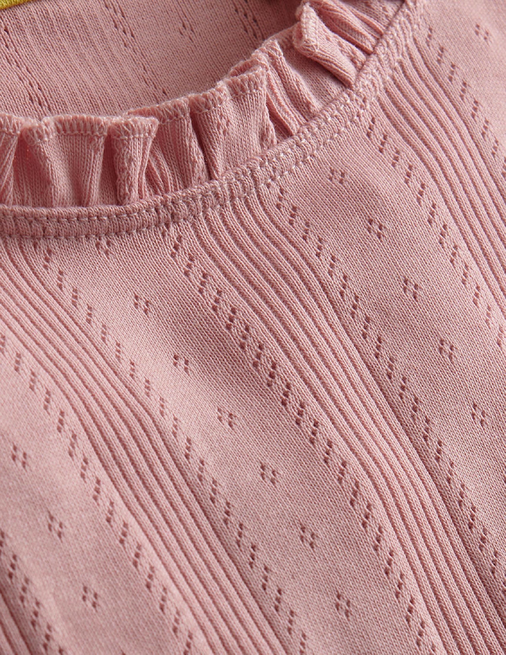 Pointelle Vest Top-Ivory/Rose Petal Pink Stripe - Image 3