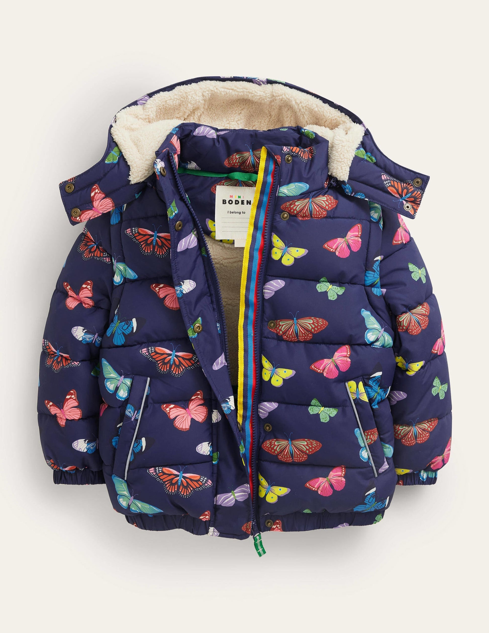 2-in-1 Padded Coat-Navy Butterflies-3