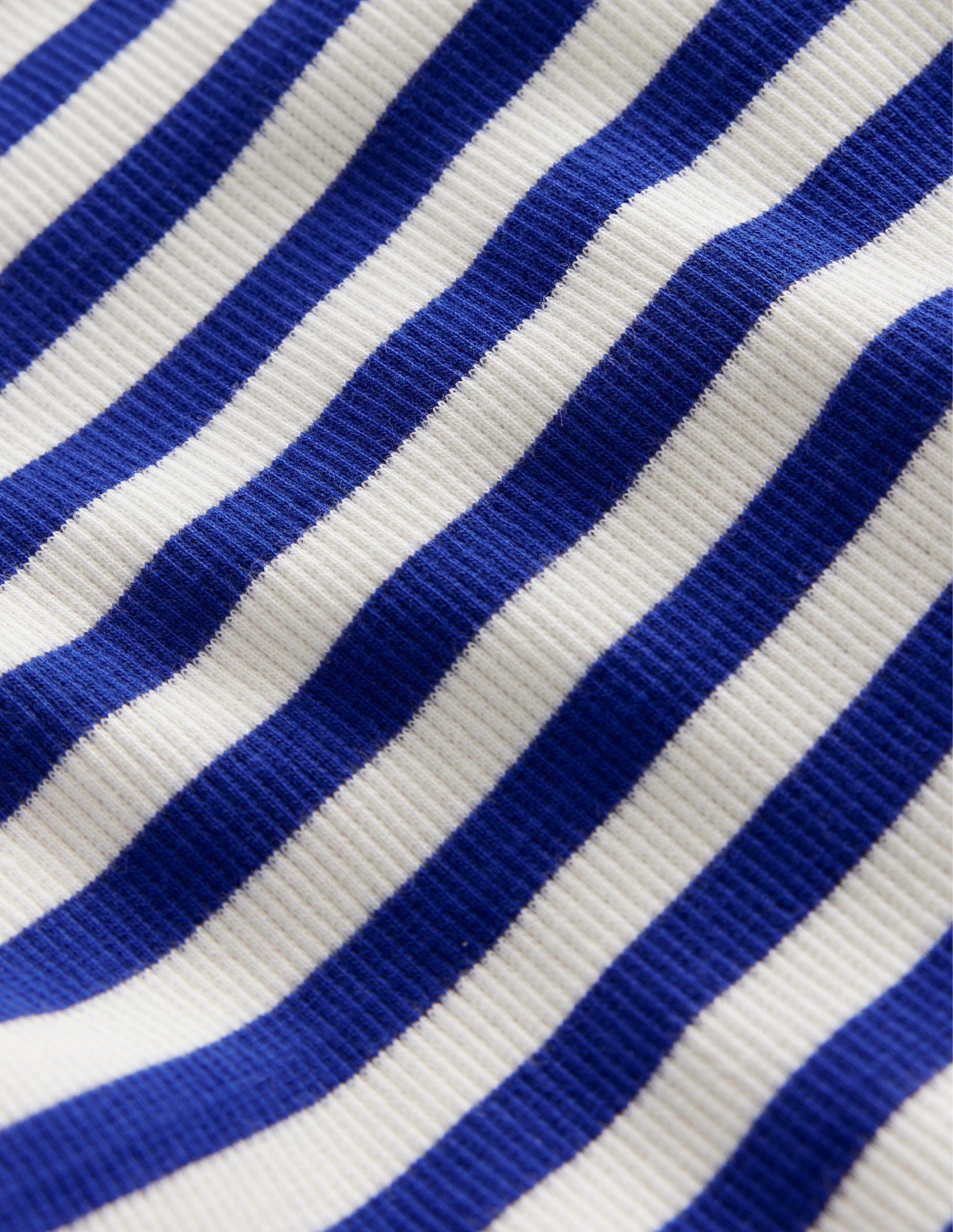Cropped Long Sleeve T-shirt-Blue Wave/Ivory - Image 3