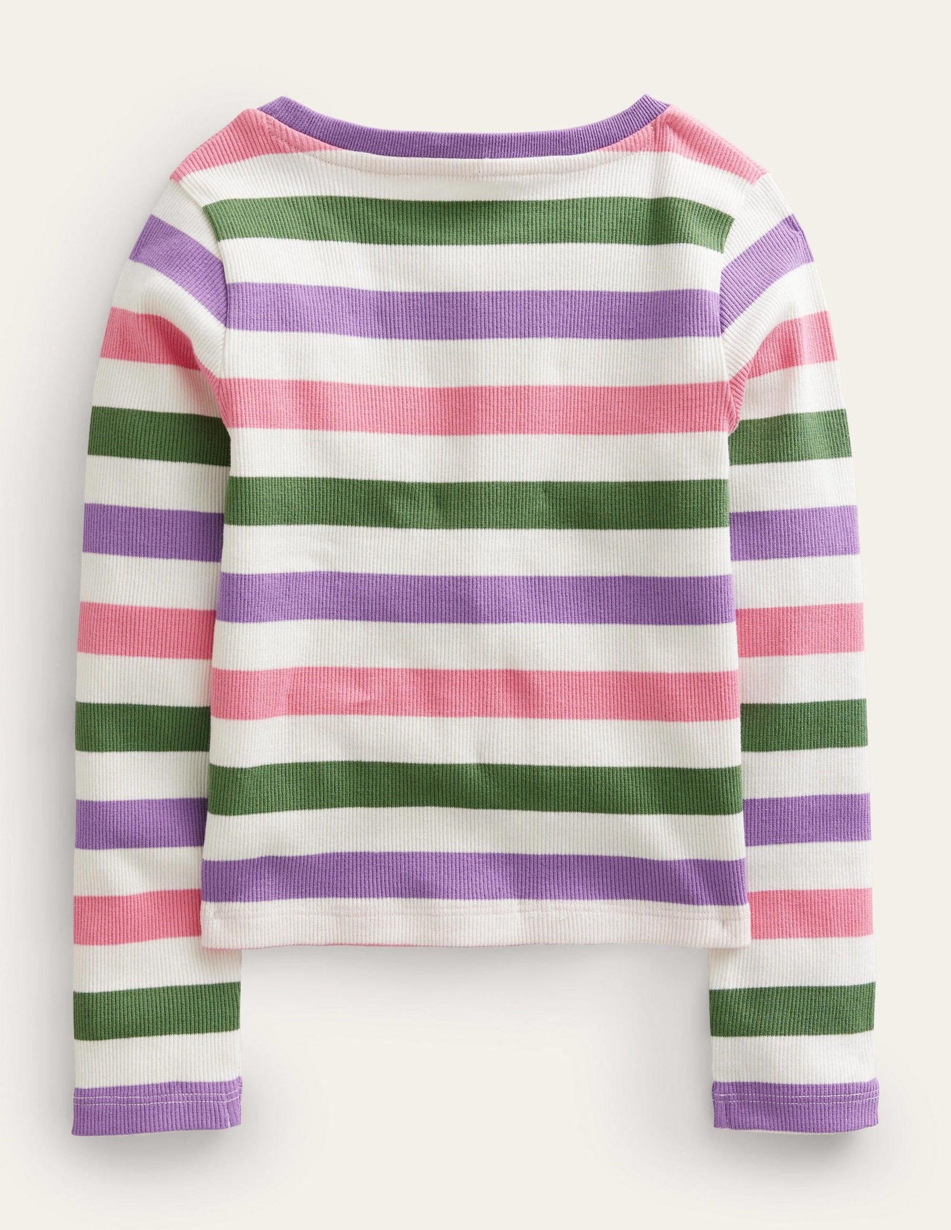 Cropped Long Sleeve T-shirt-Carousel/Aster-2
