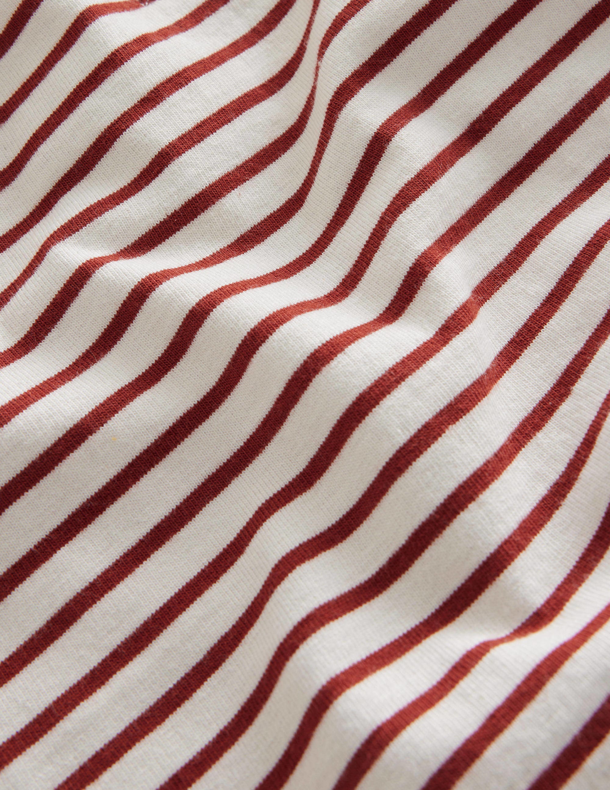 Henley Ruffle Breton Top-Ivory/Roasted Chestnut Brown - Image 3