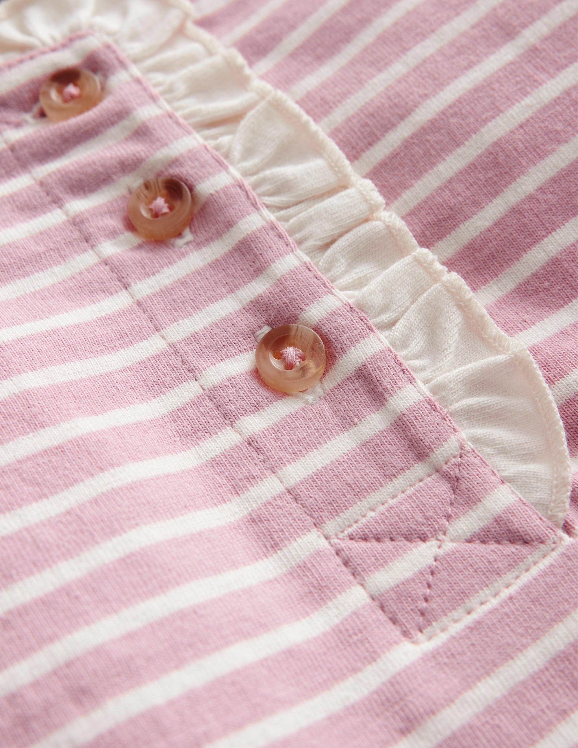Henley Ruffle Breton Top-Ivory/Vintage Pink - Image 3