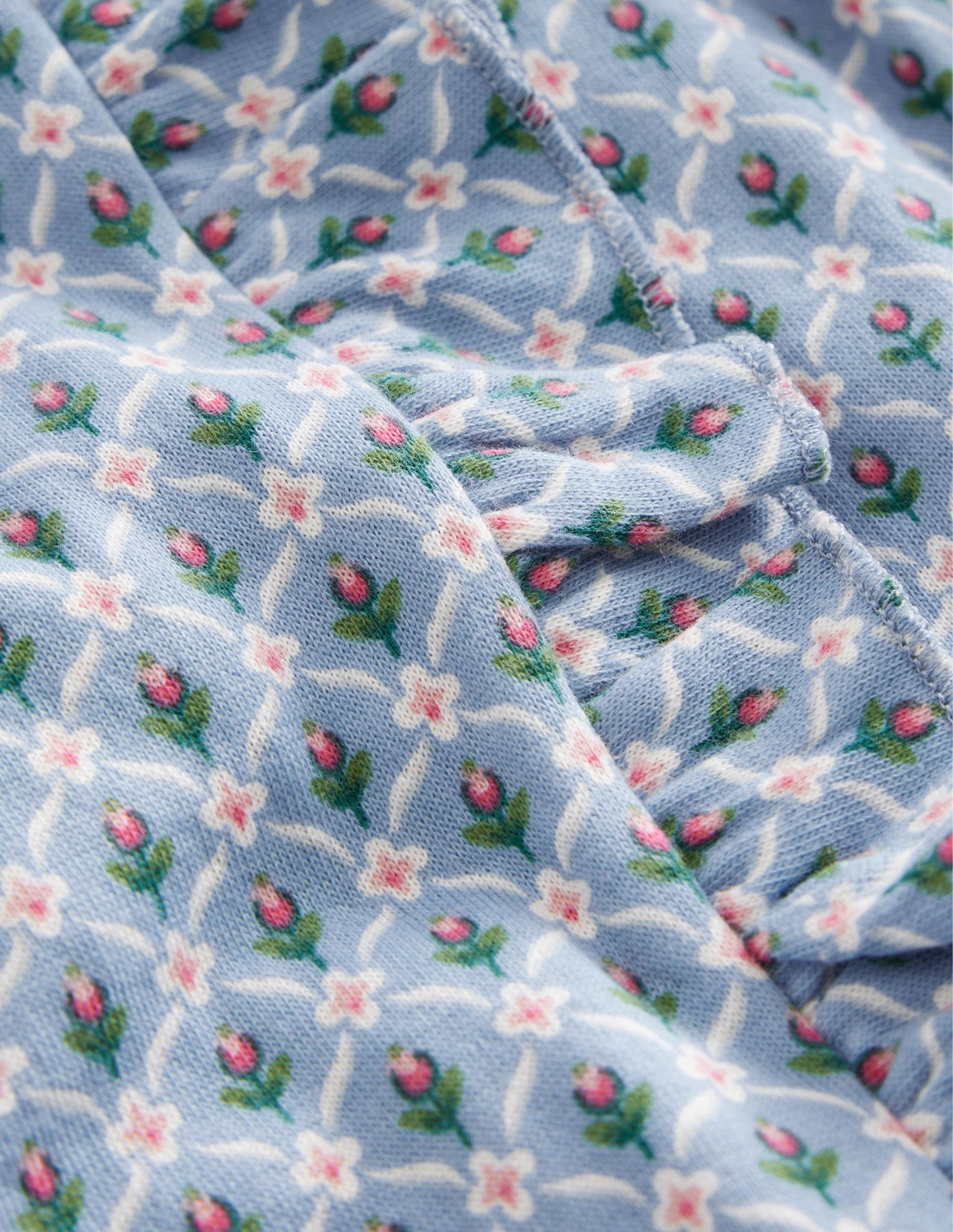 Frill Printed Sweatshirt-Pebble Blue Flower-3
