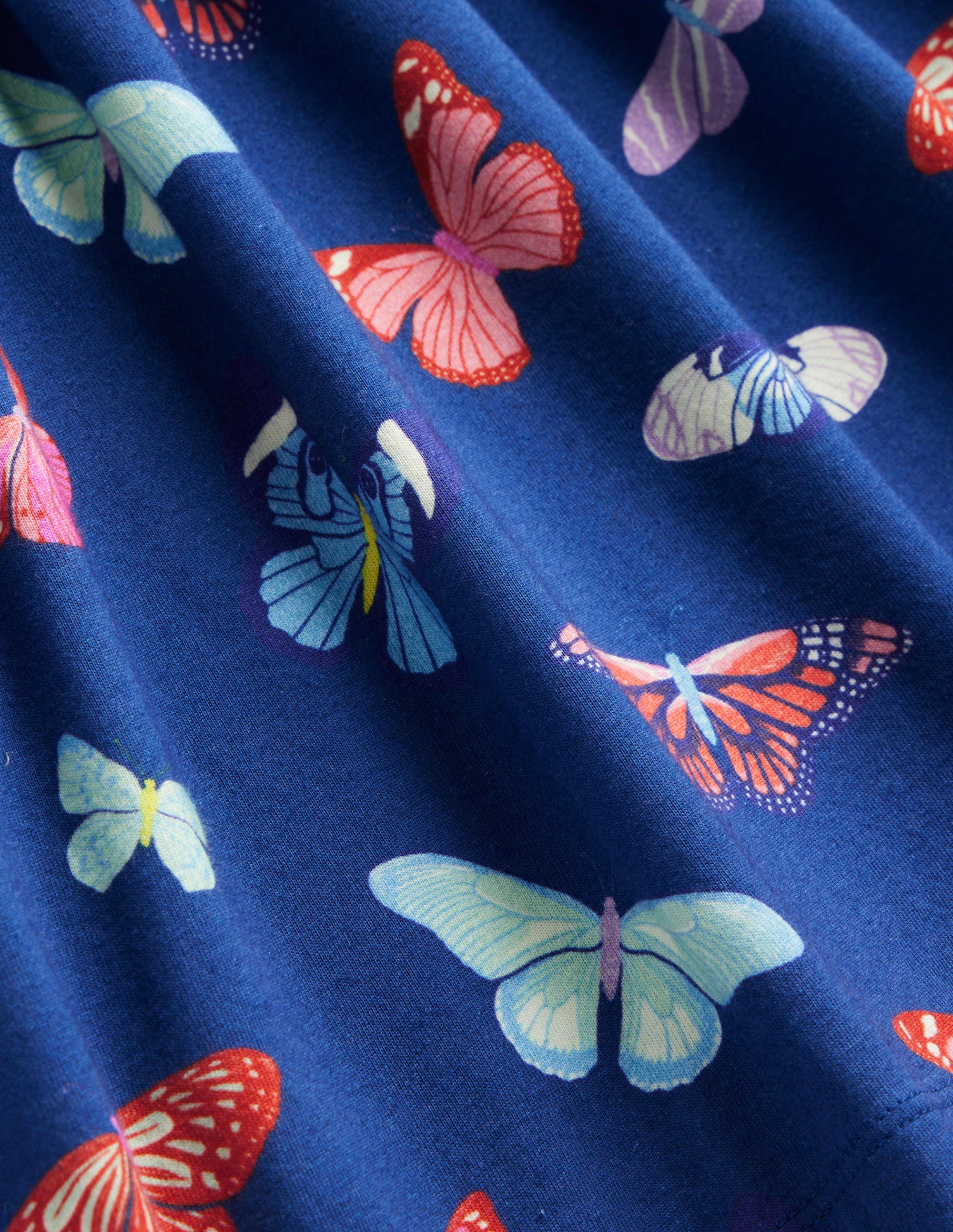 Long Sleeve Fun Jersey Dress-College Navy Butterflies - Image 3