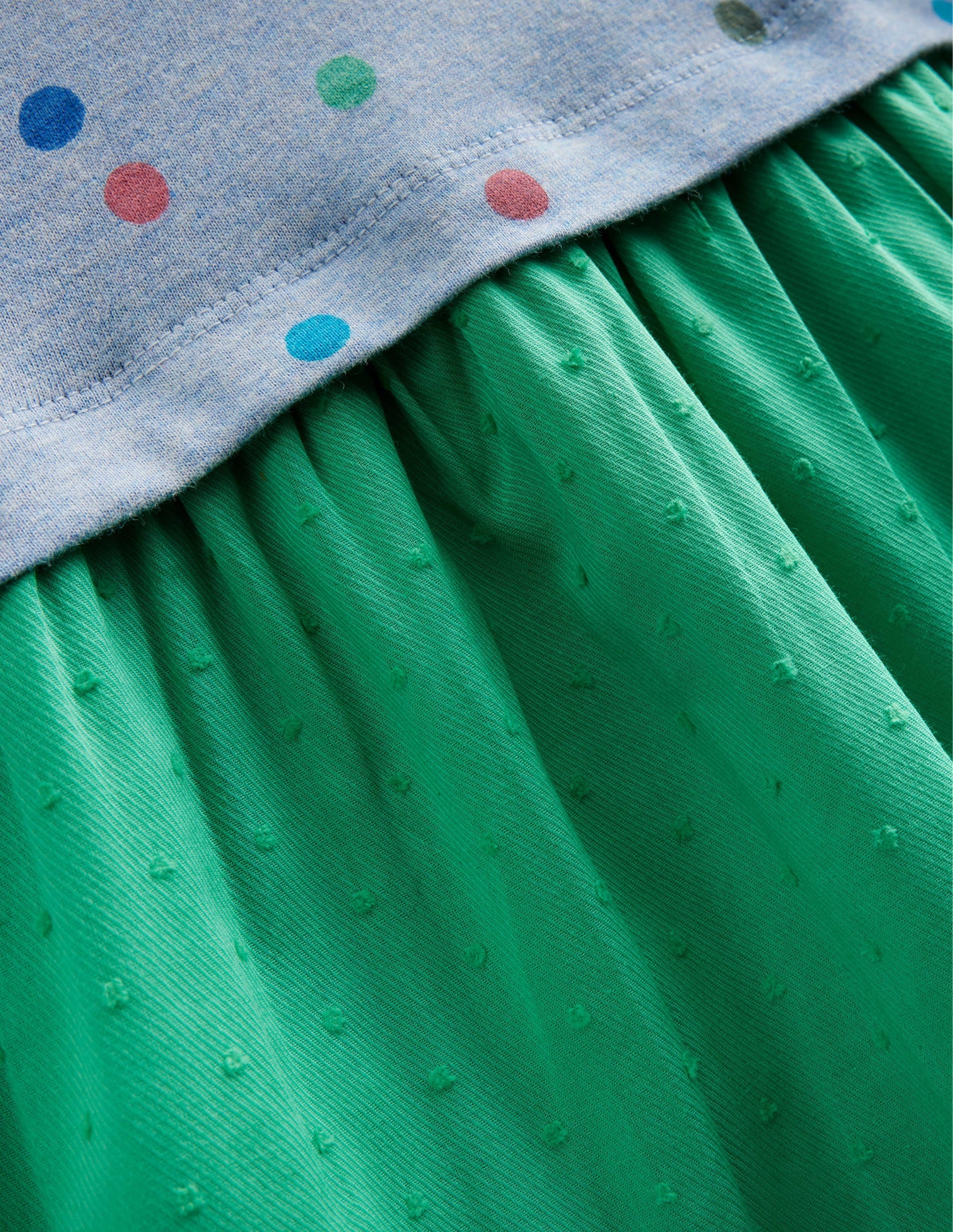 Jersey Woven Mix Dress-Delft Blue - Image 3