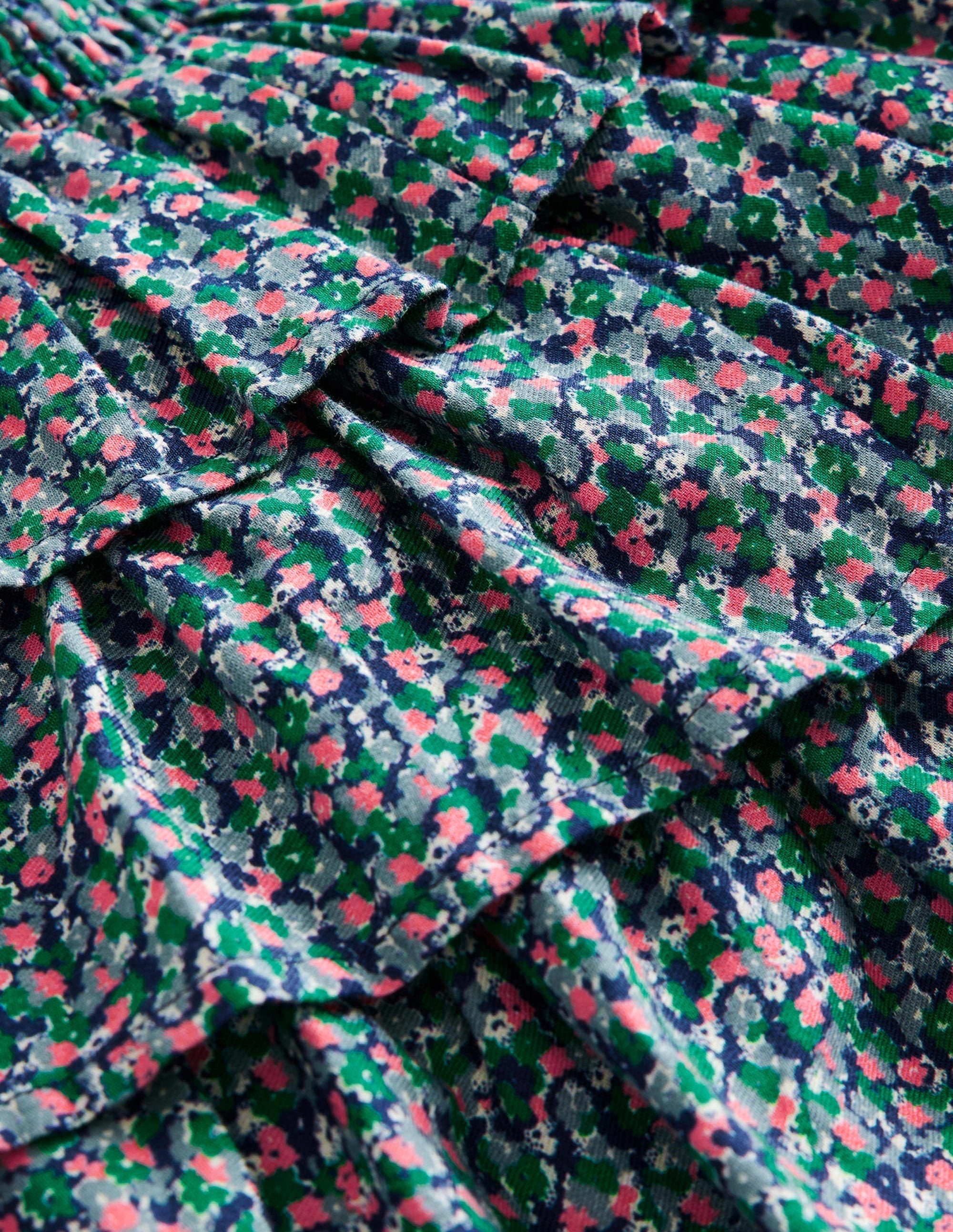 Tiered Mini Skirt-Pebble Blue Micro Flower - Image 3