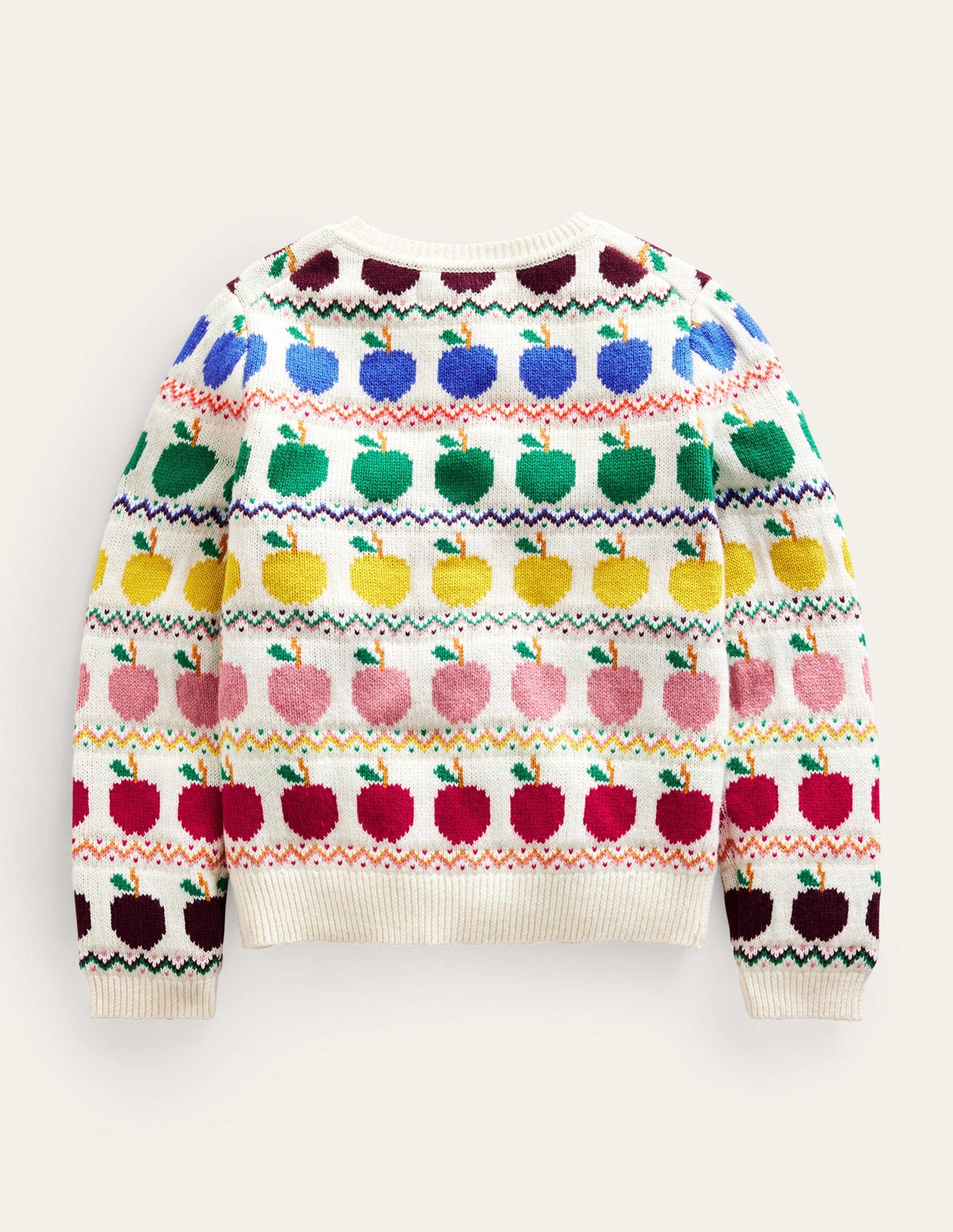 Fair Isle Cardigan-Ivory Apples-2