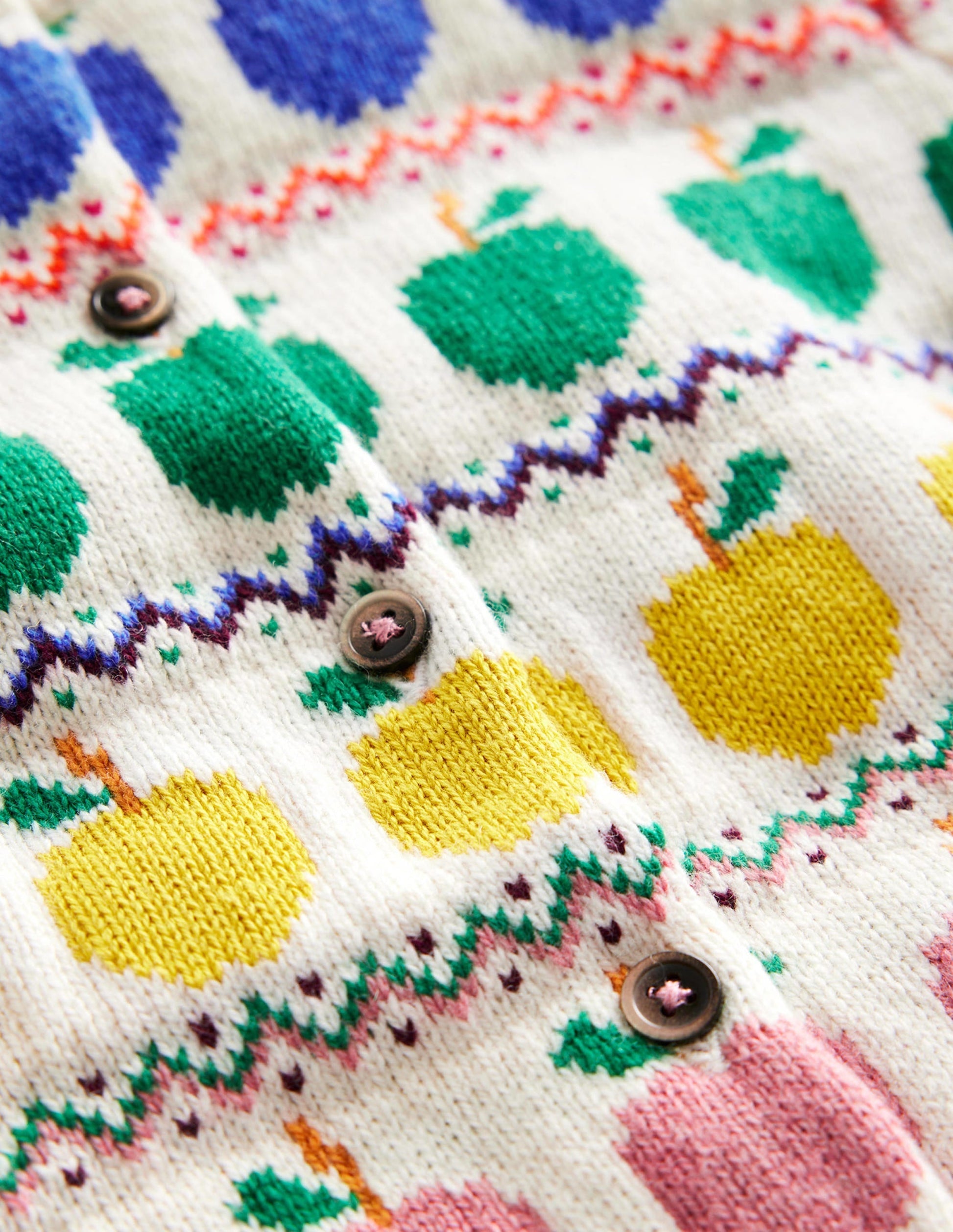 Fair Isle Cardigan-Ivory Apples-3