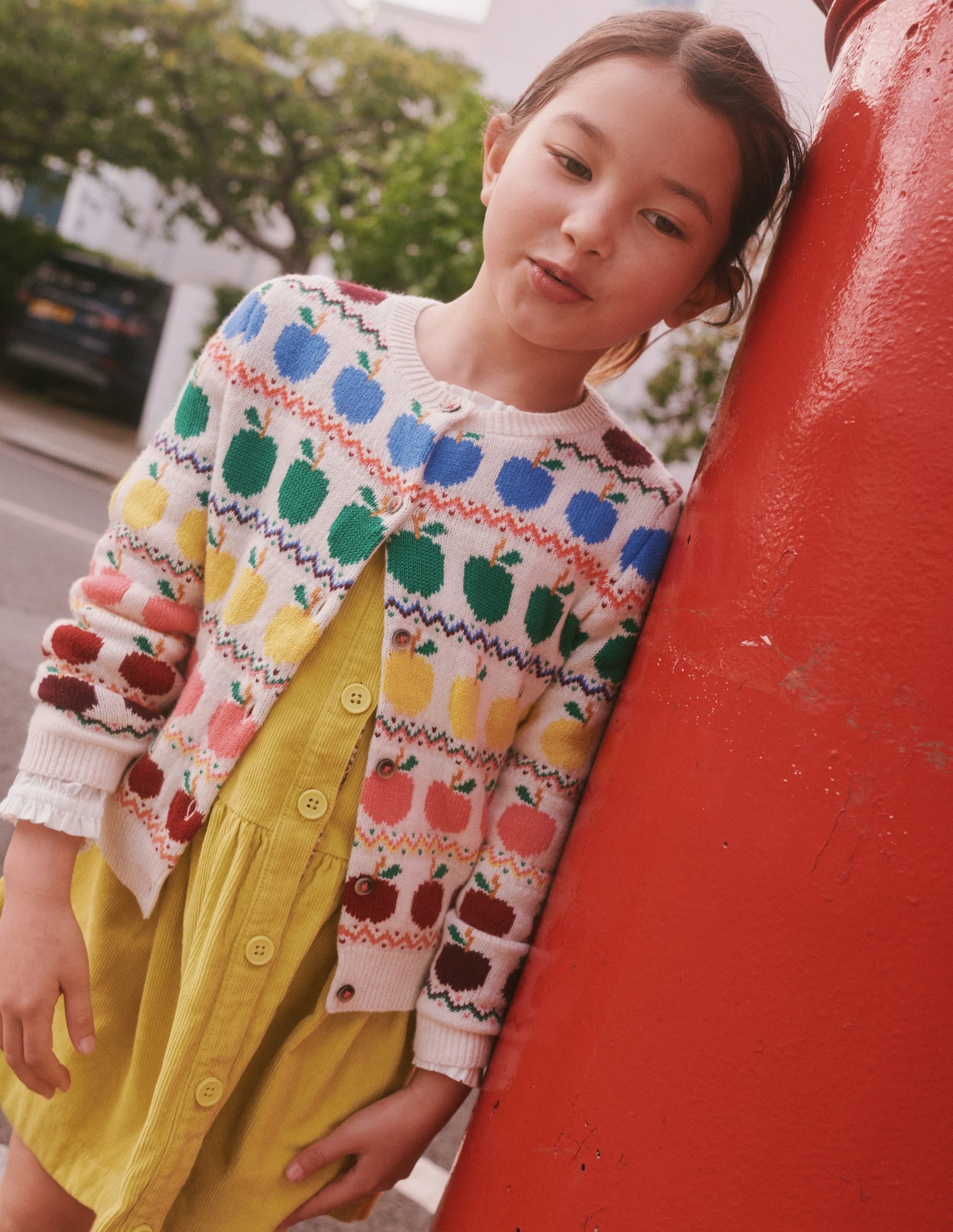 Fair Isle Cardigan-Ivory Apples-4