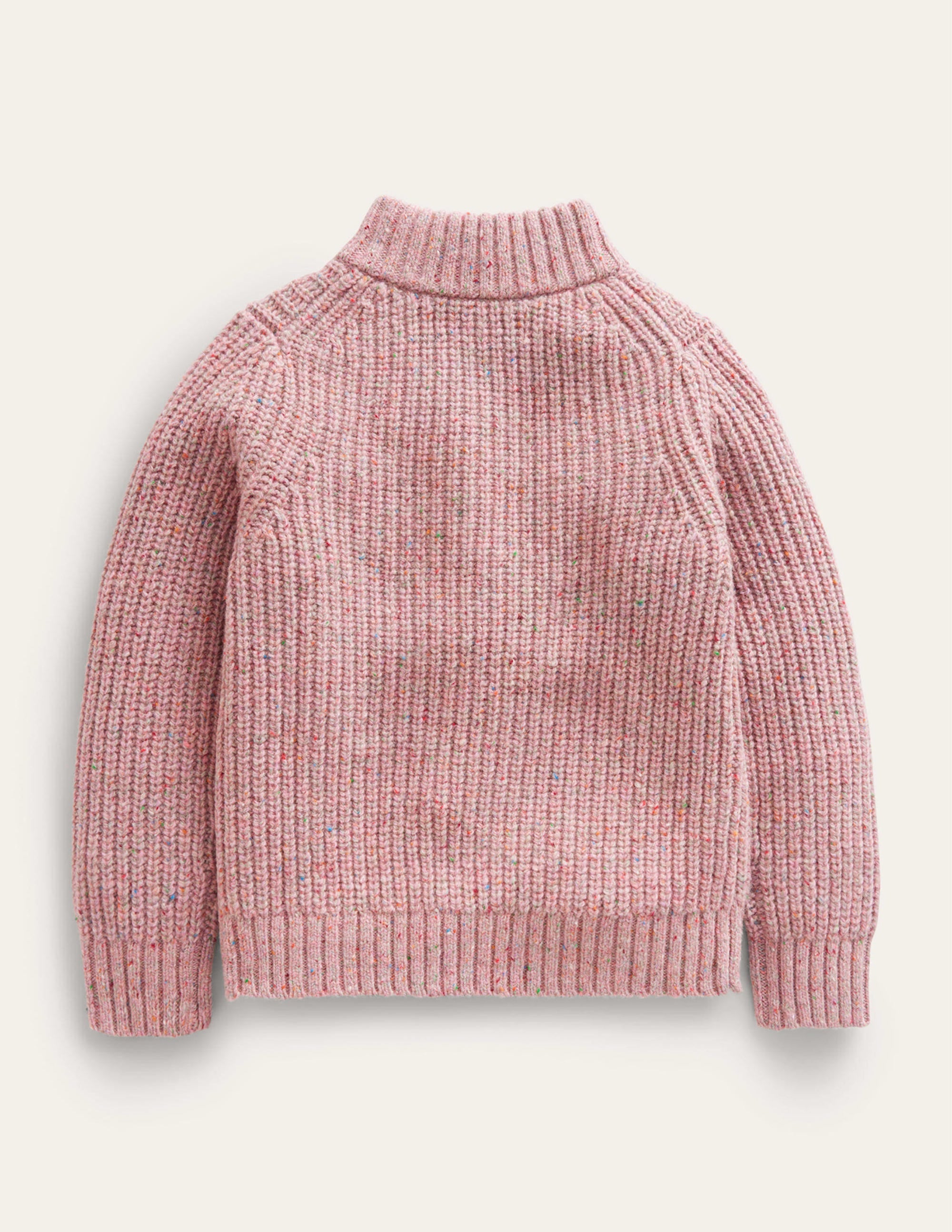 Half Zip Jumper-Pale Pink Neps - Image 2