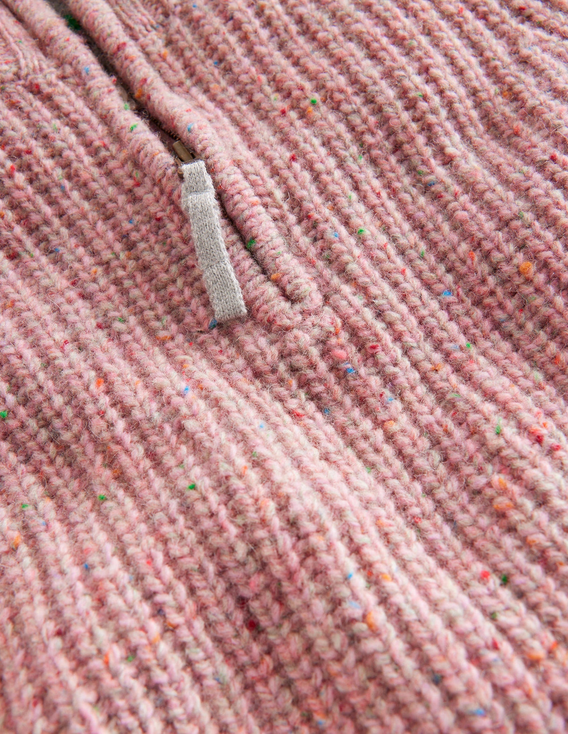 Half Zip Jumper-Pale Pink Neps-3