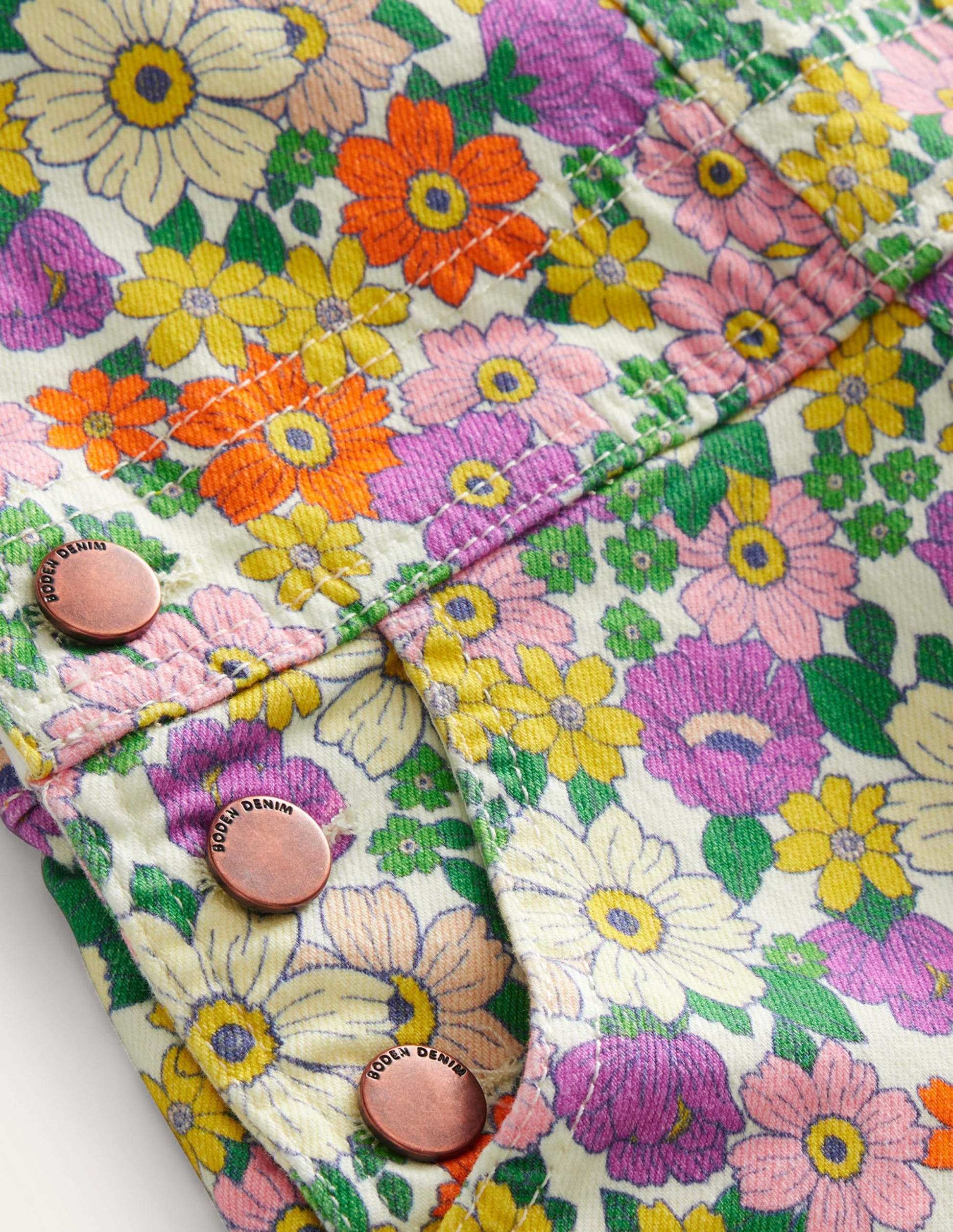 Heart Pocket Short Dungarees-Ivory & Purple Caravan Floral-3
