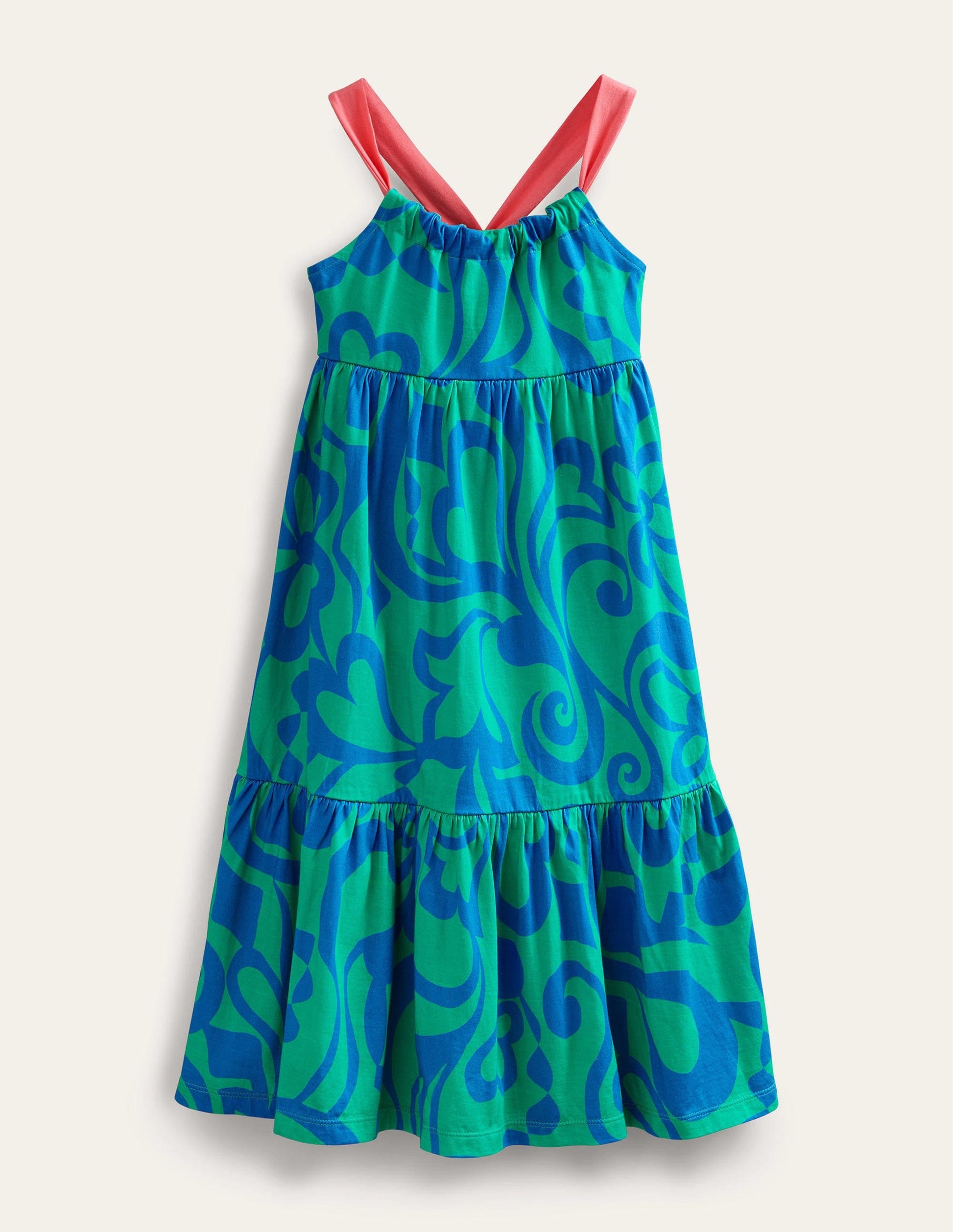 Tiered Jersey Maxi Dress-Tropical Green-1
