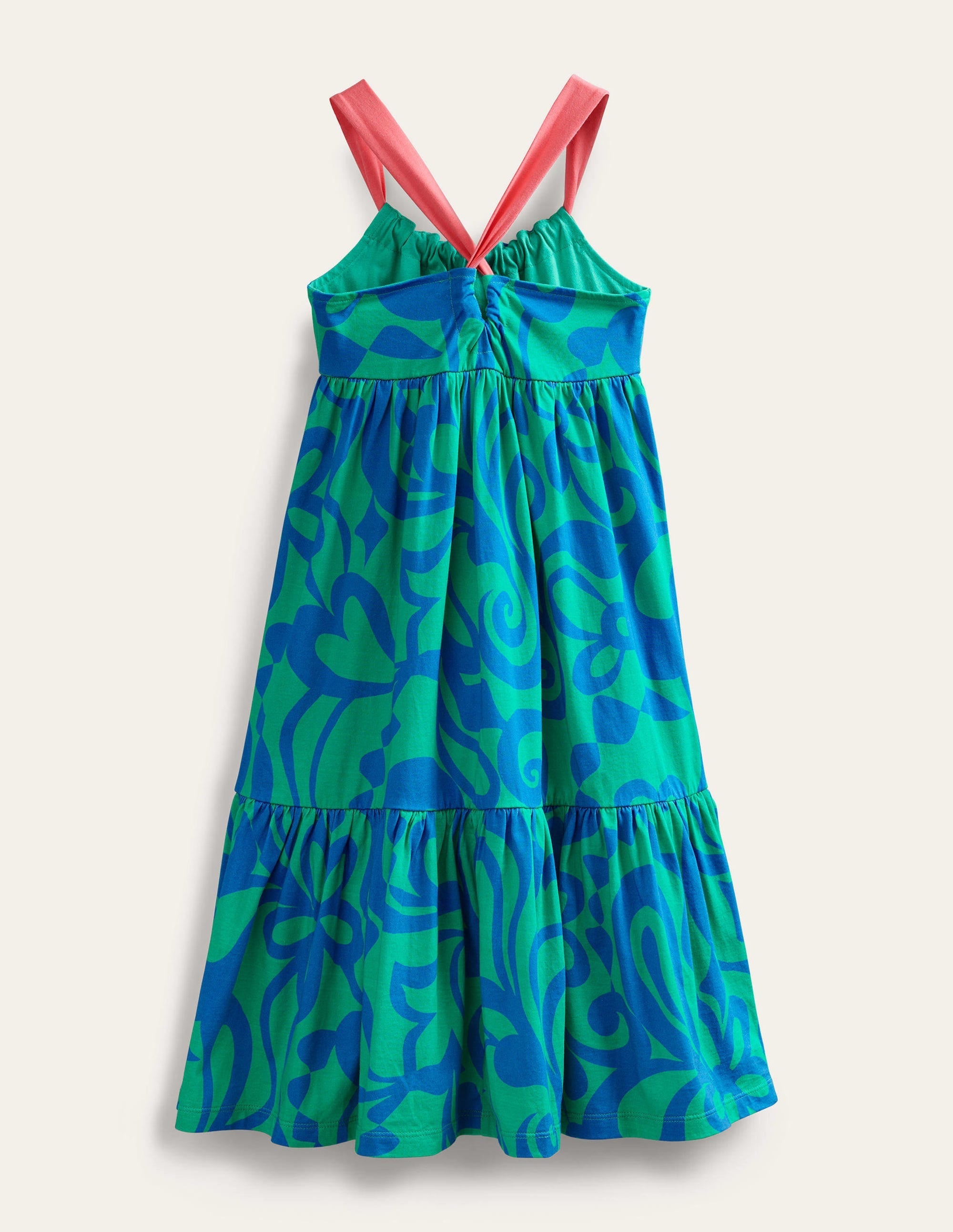 Tiered Jersey Maxi Dress-Tropical Green - Image 2