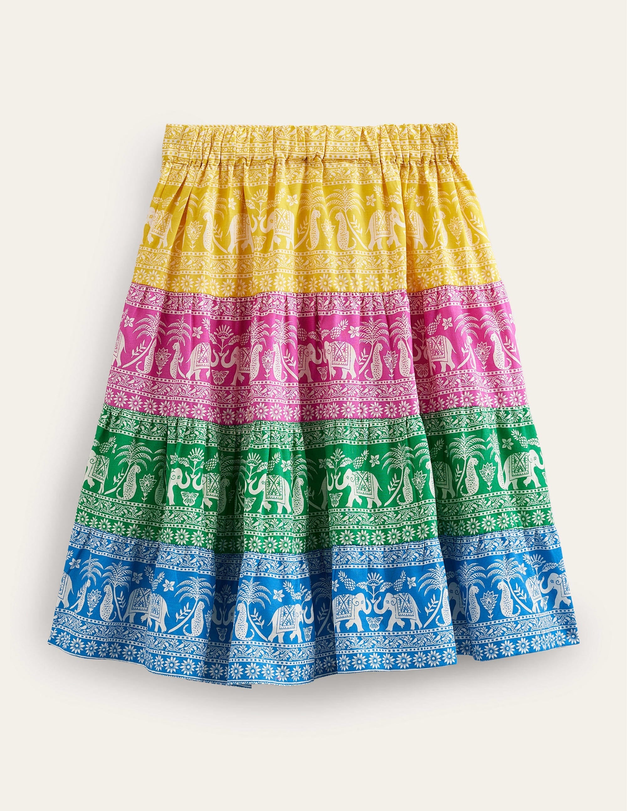 Colourblock Woven Midi Skirt-Multi Goa Animals - Image 2