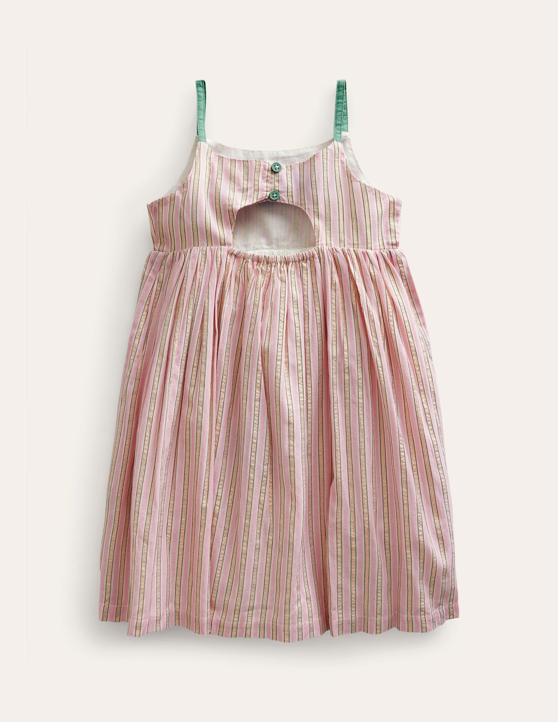 Back Detail Cut Out Dress-Lilac and Metallic Stripe-2