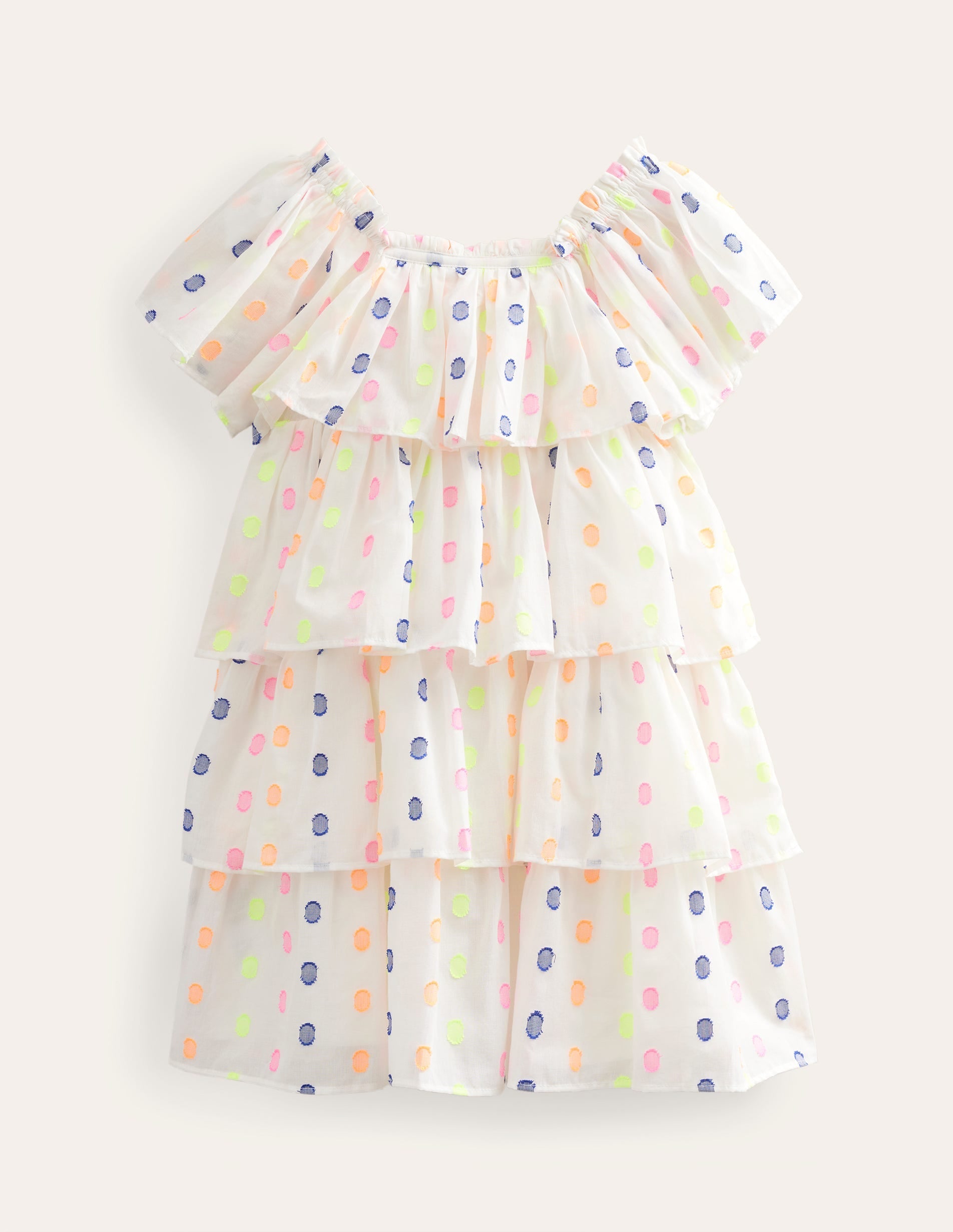Wing Sleeve Dress-Ivory-2