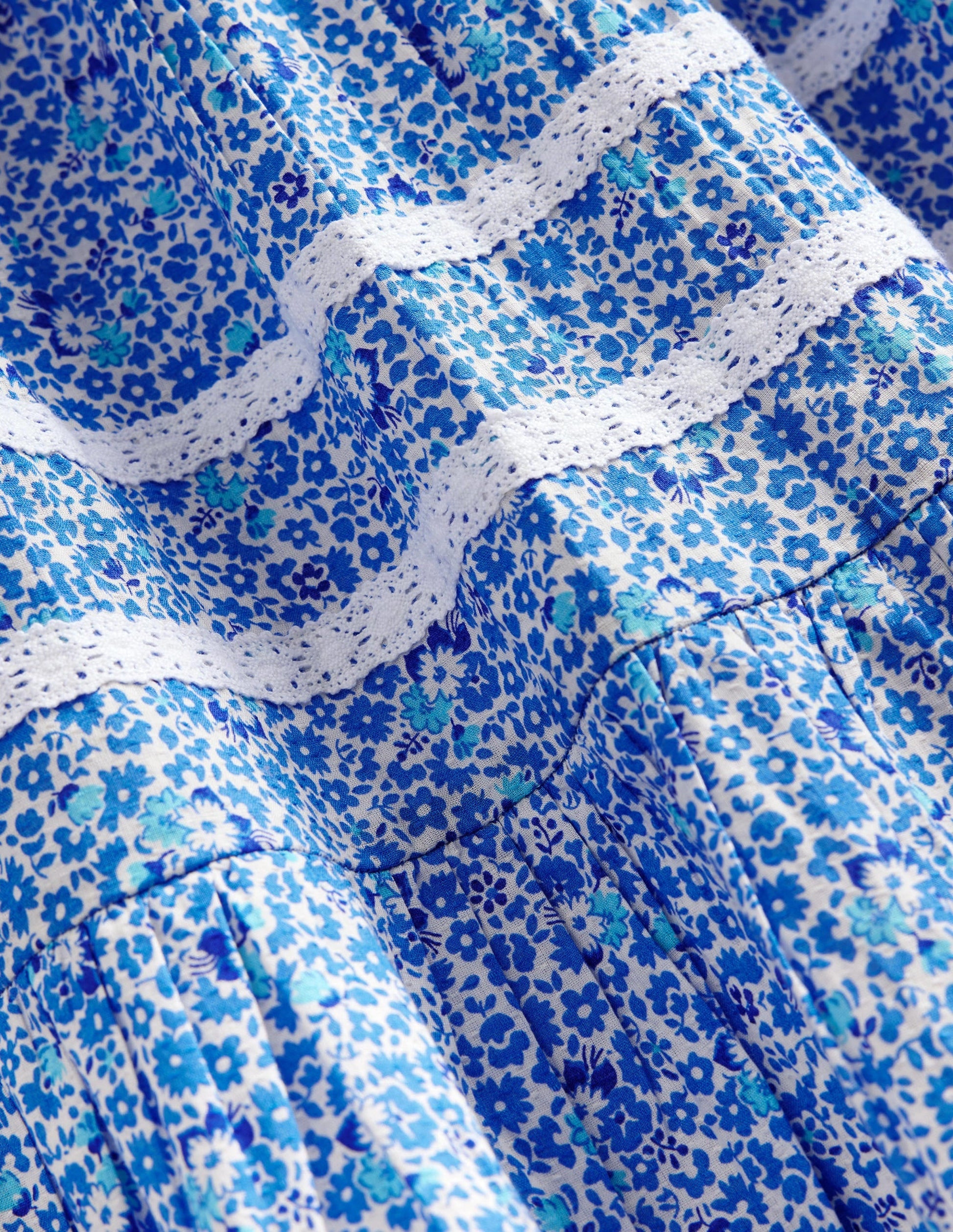 Interest Lace Maxi Skirt-Blue and Aqua Ditsy Floral-3