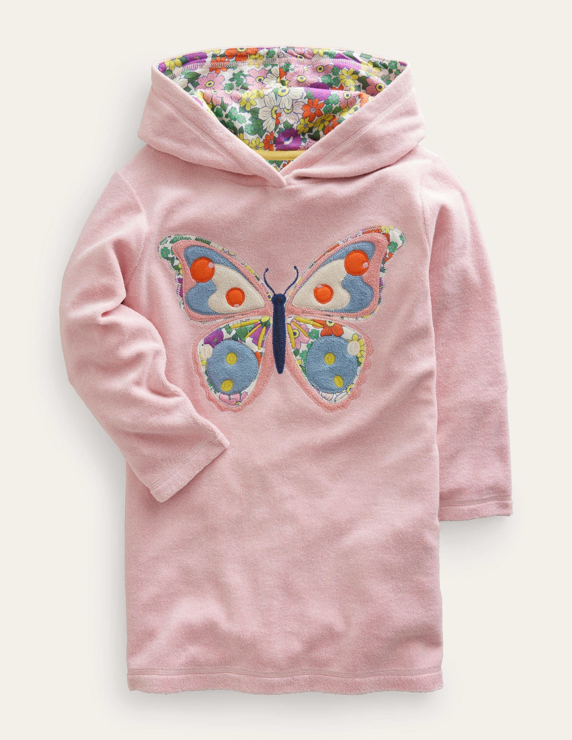 Logo Towelling Dress-French Pink Butterfly - Image 1
