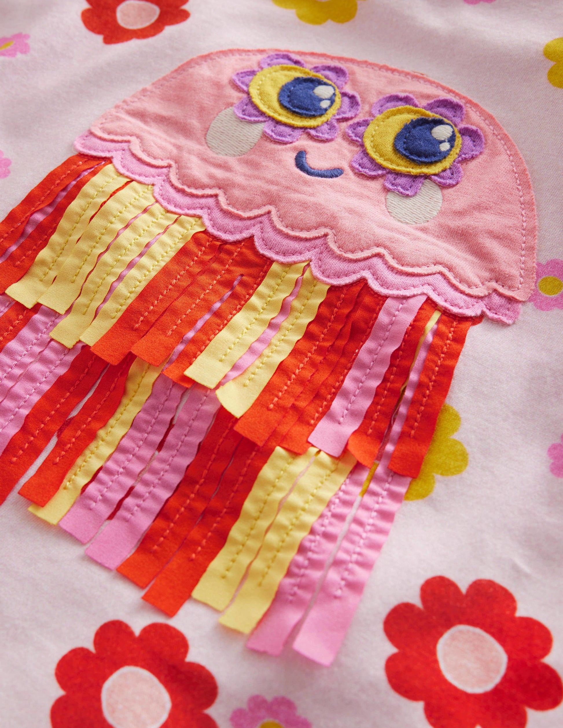 Appliqué Flutter Jellyfish Top-Fire Red Jellyfish-3