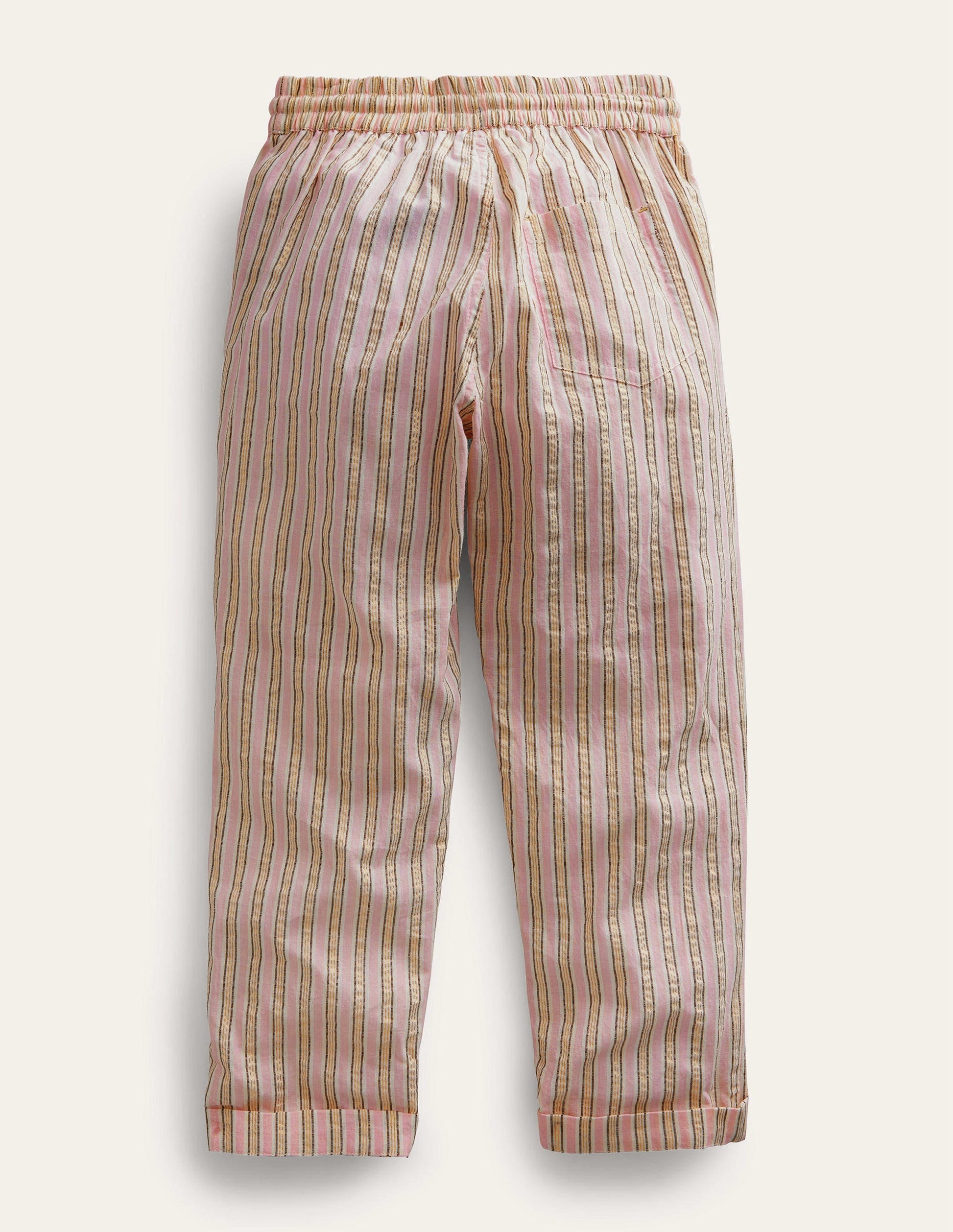 Stripe Pull on Trousers-Lilac and Metallic Stripe-2