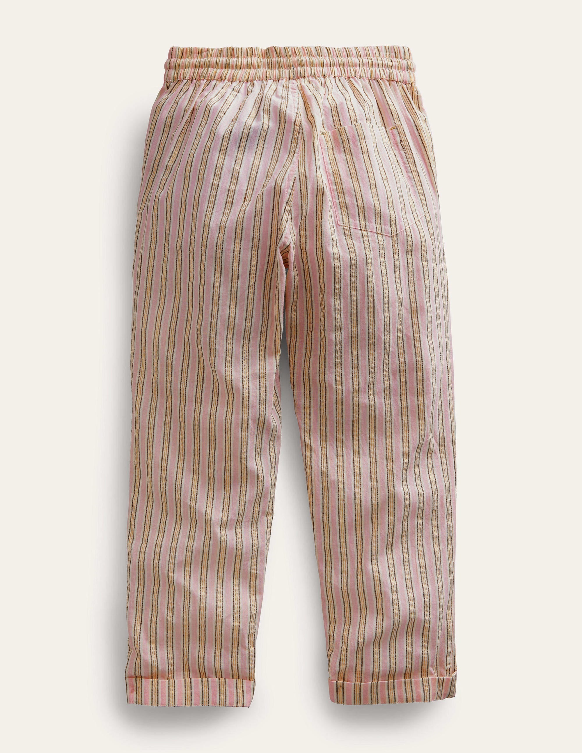 Stripe Pull on Trousers-Lilac and Metallic Stripe - Image 2
