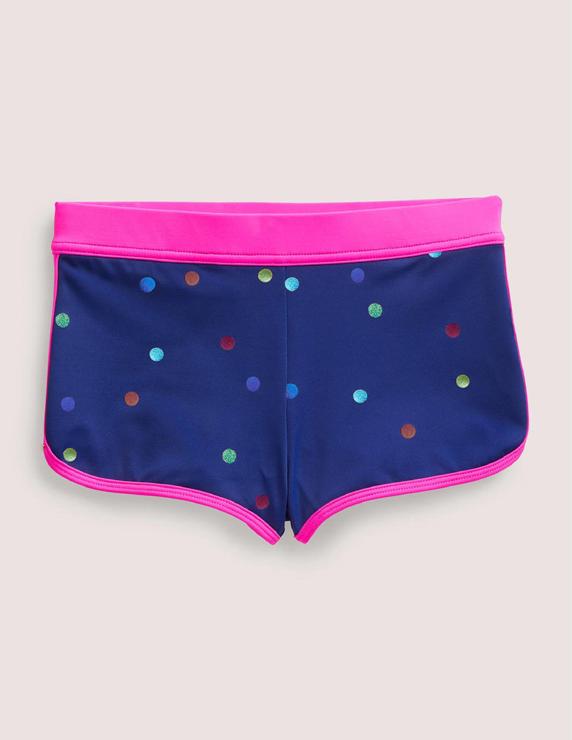 Patterned Swim Shorts-Navy Rainbow Foil Confetti-1