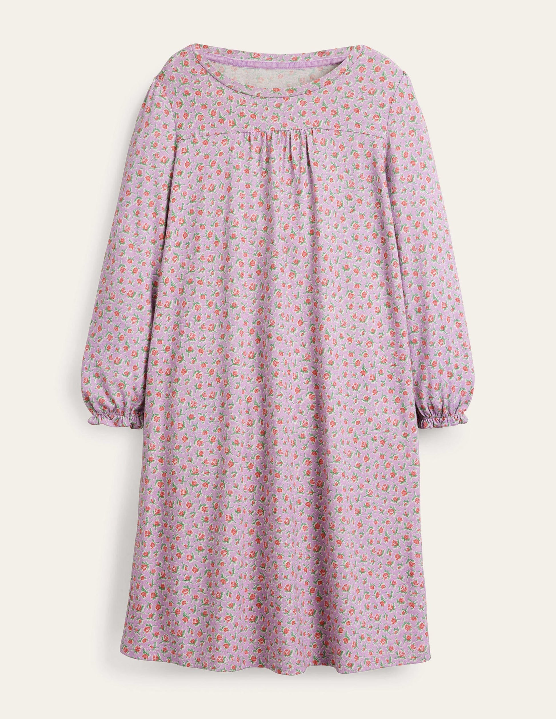 Printed Long-sleeved Nightie-Lilac Vintage Sprig-1