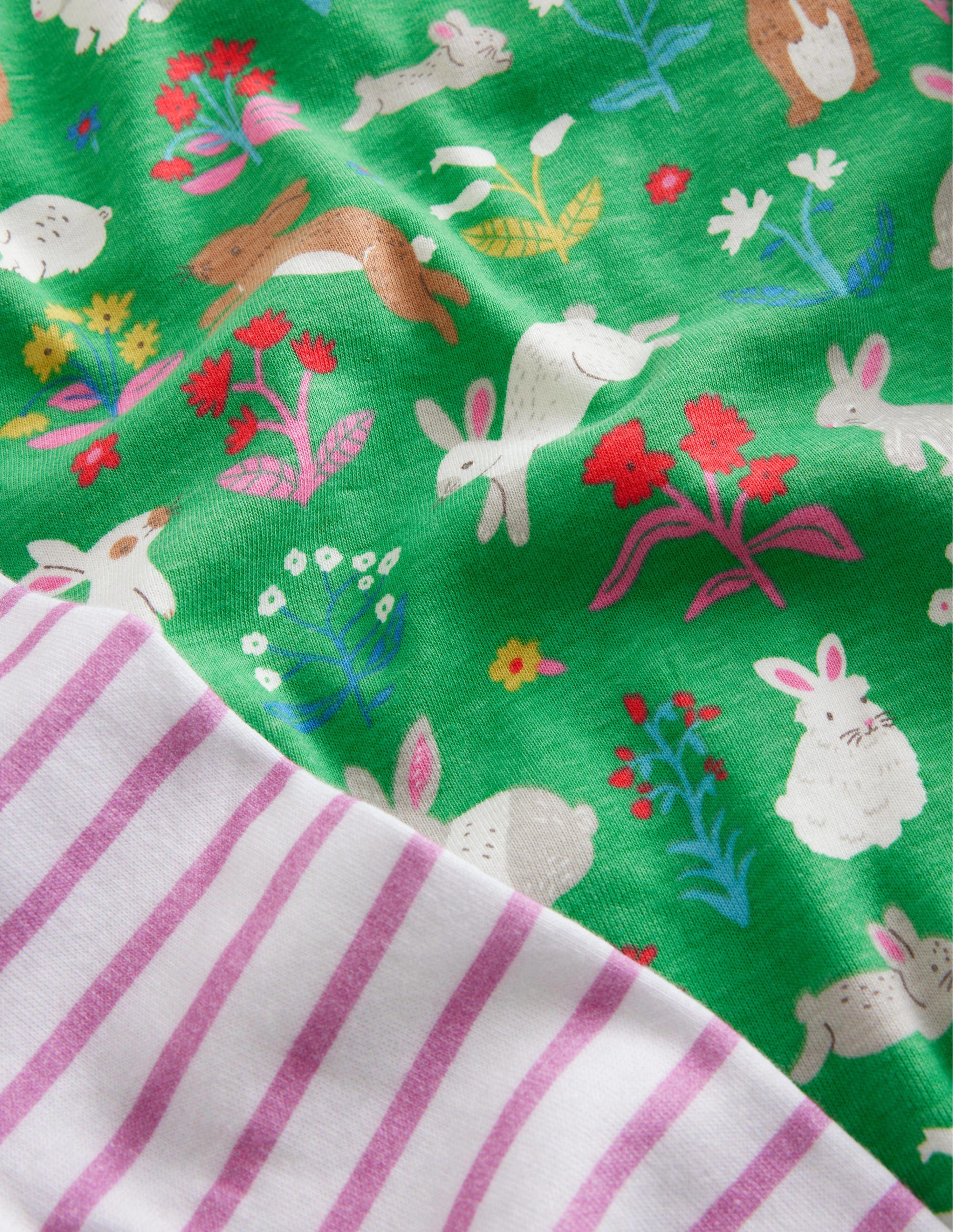 Twin Pack Snug Pyjamas-Aloe Green Bunnies - Image 3