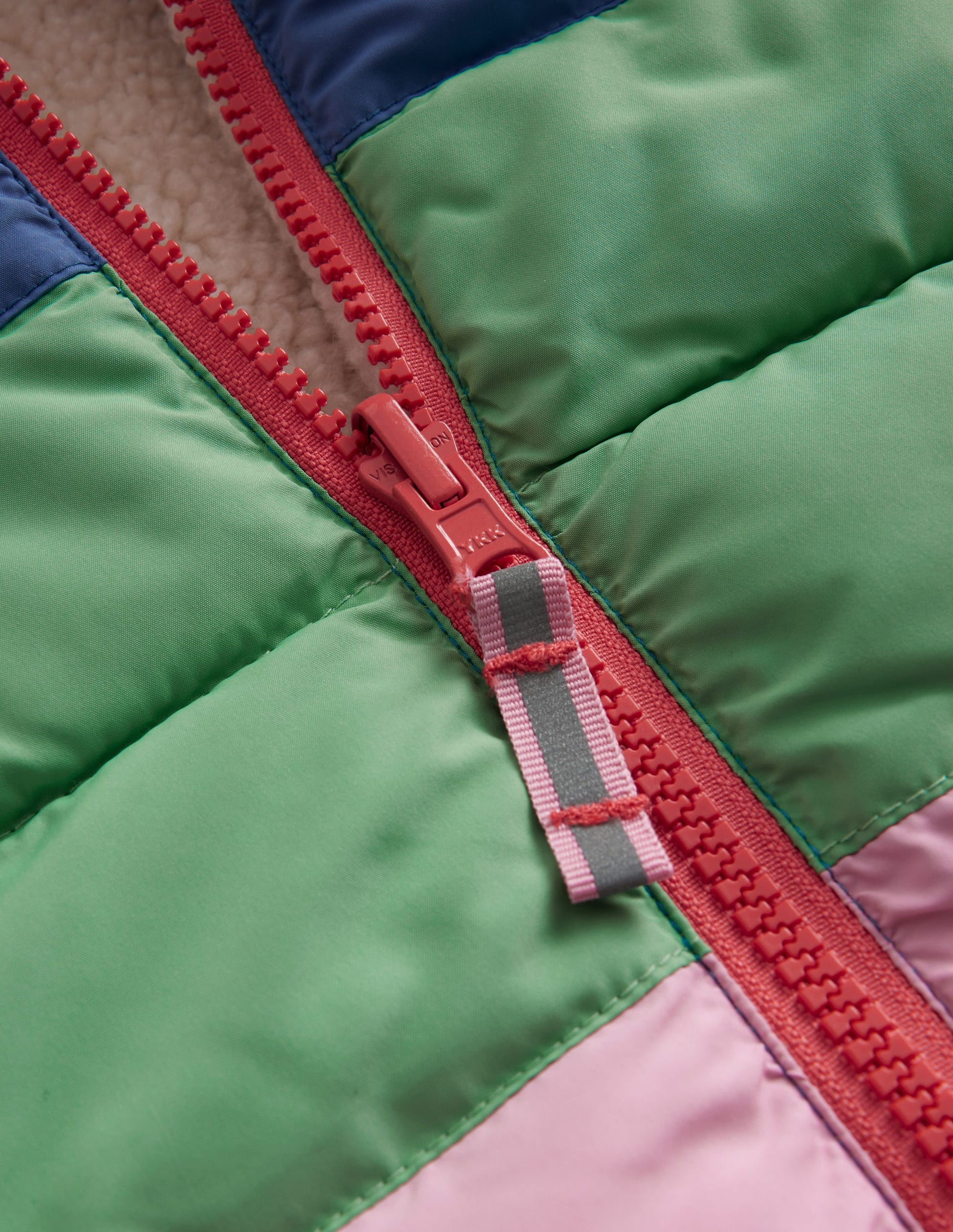 Borg Mix Reversible Gilet-Bubblegum Pink Colourblock-3