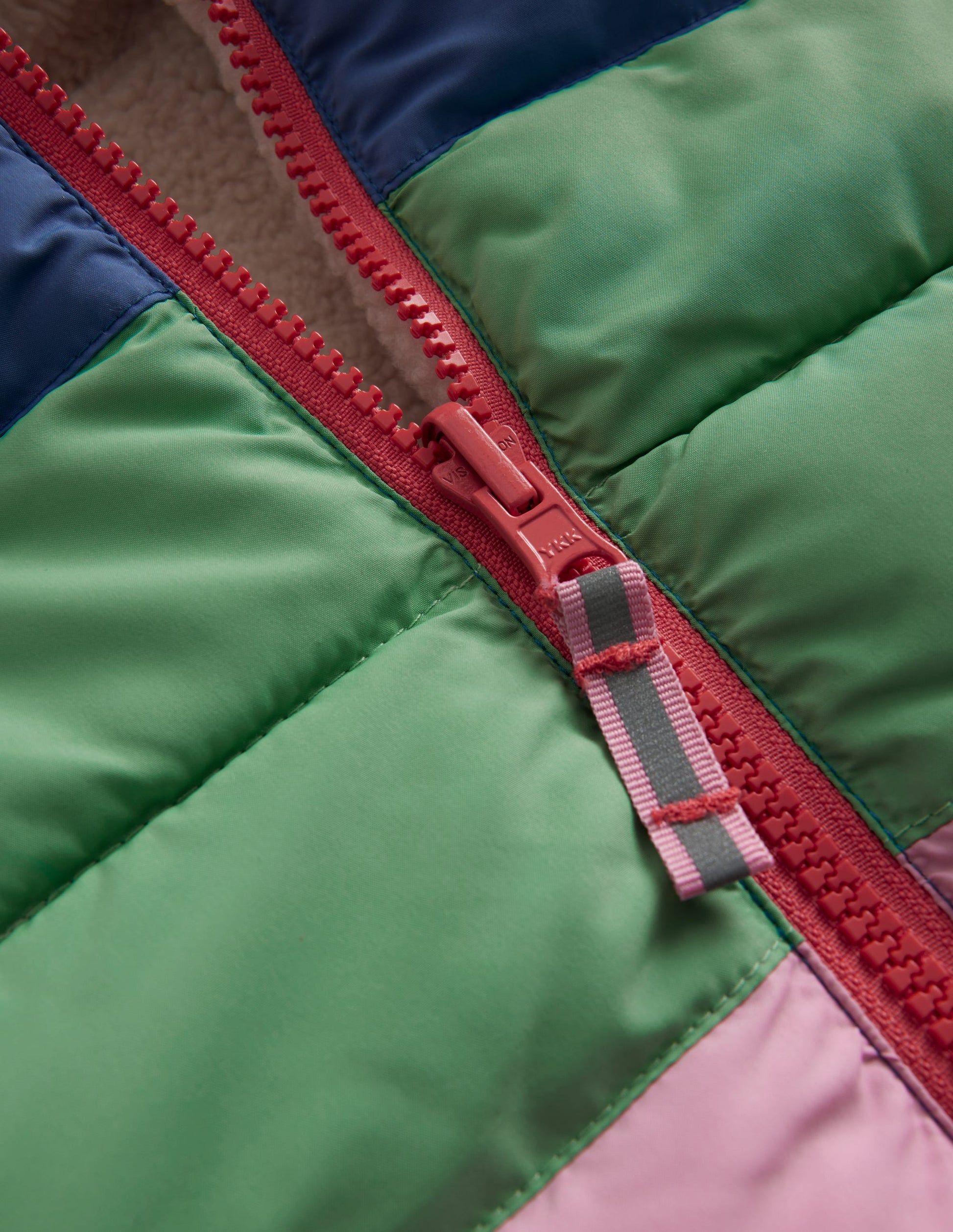 Borg Mix Reversible Gilet-Bubblegum Pink Colourblock-5