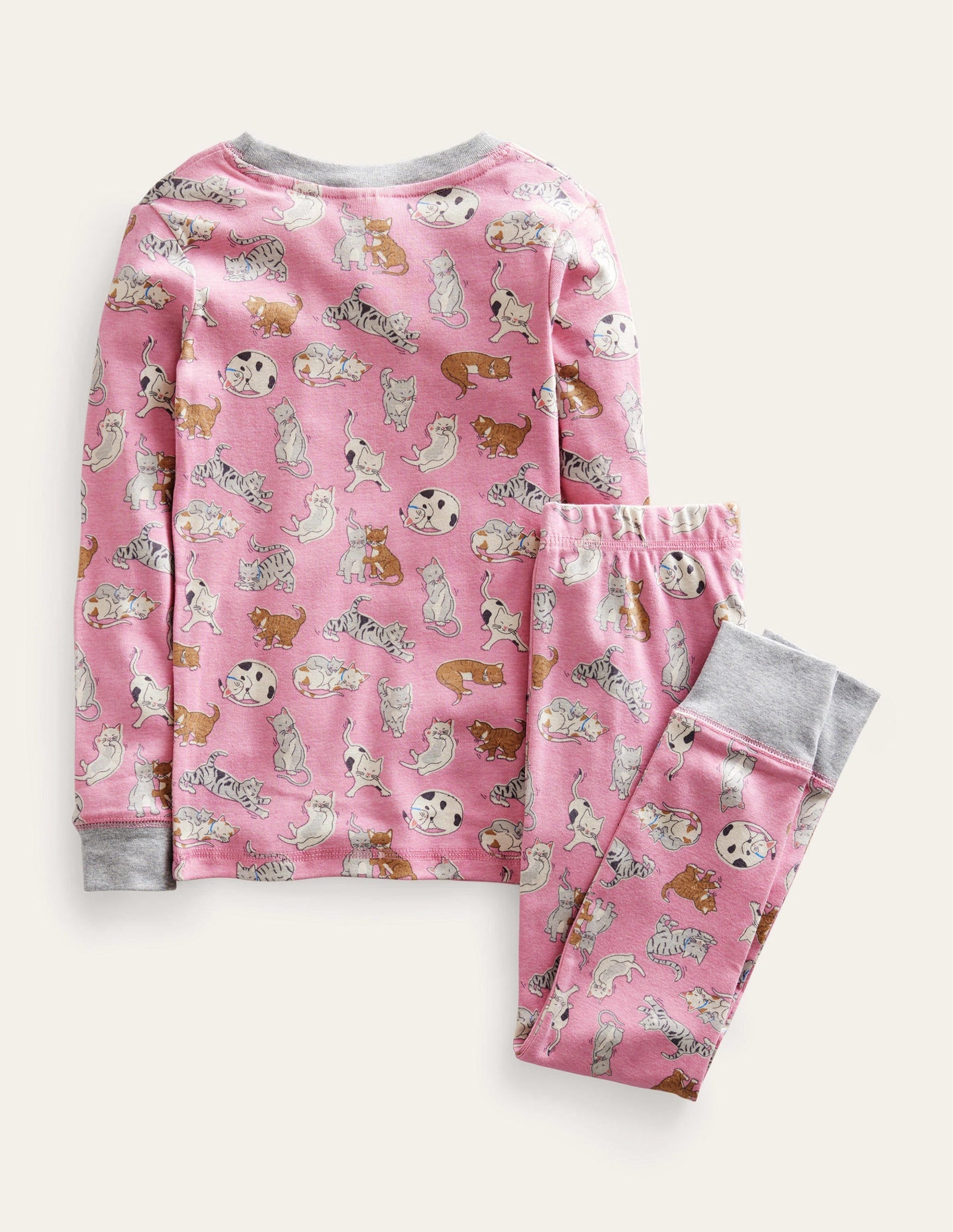 Snug Long John Pyjamas-Formica Pink Cats-2