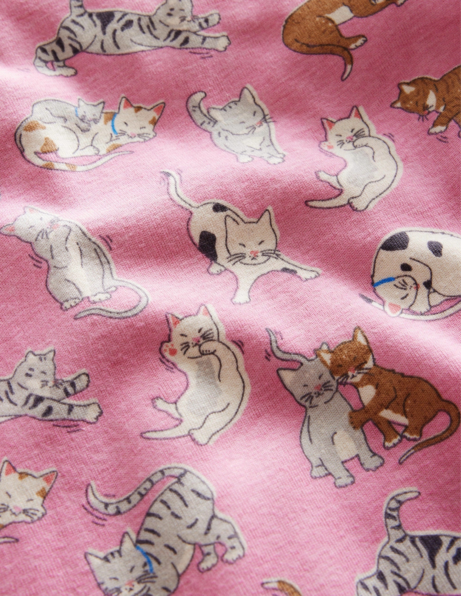 Snug Long John Pyjamas-Formica Pink Cats-3