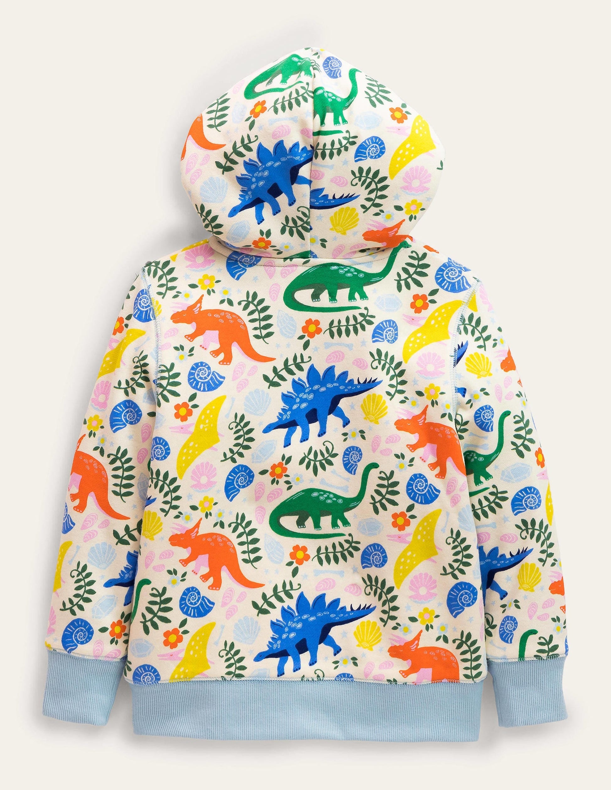 Shaggy-lined Hoodie-Vanilla Pod Dinosaurs-2