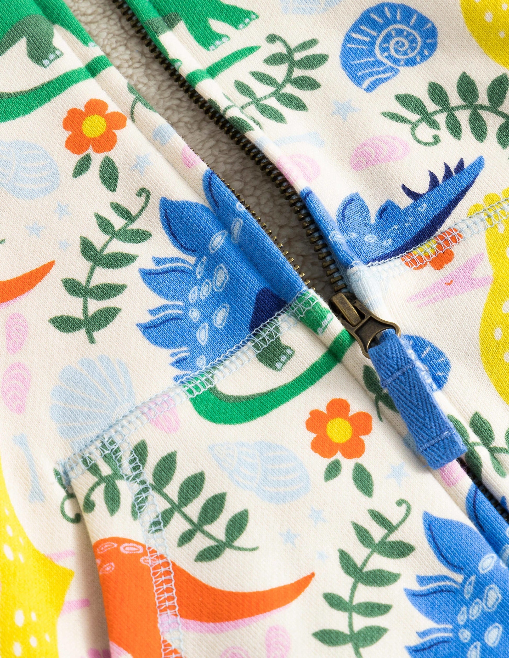 Shaggy-lined Hoodie-Vanilla Pod Dinosaurs-3
