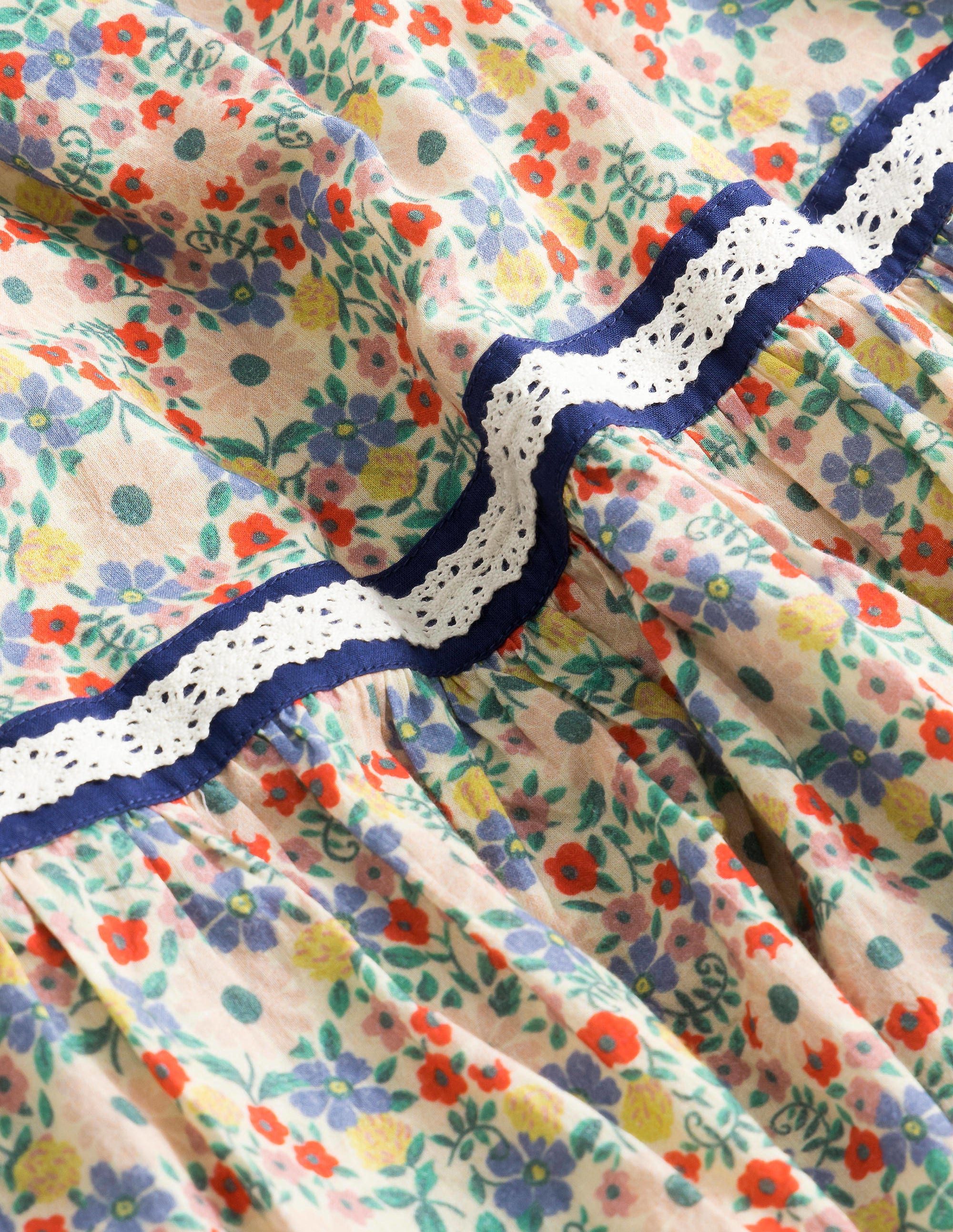 Lace Trim Woven Dress-Vanilla Pod Floral - Image 3