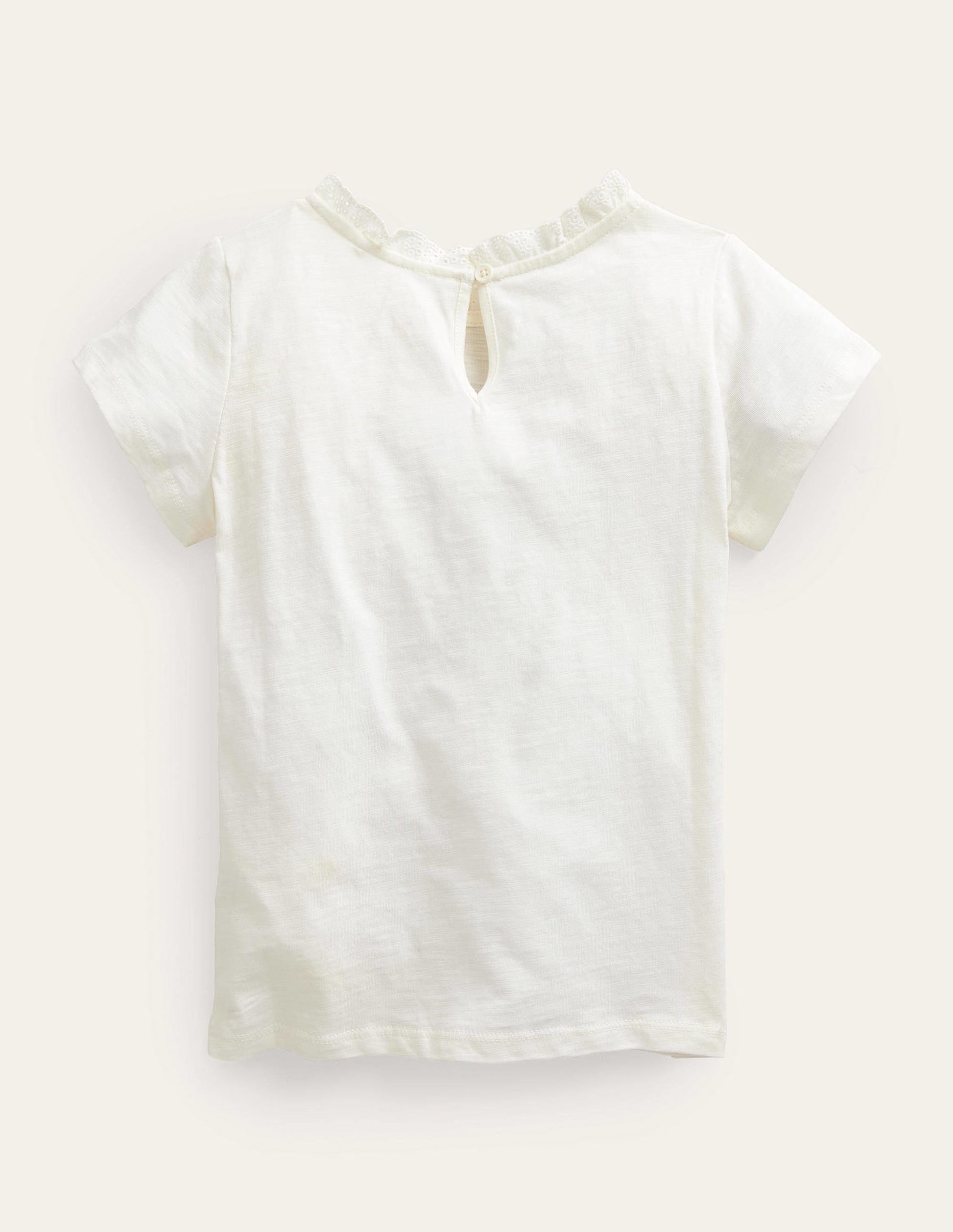 Broderie Pocket T-shirt-Ivory-2