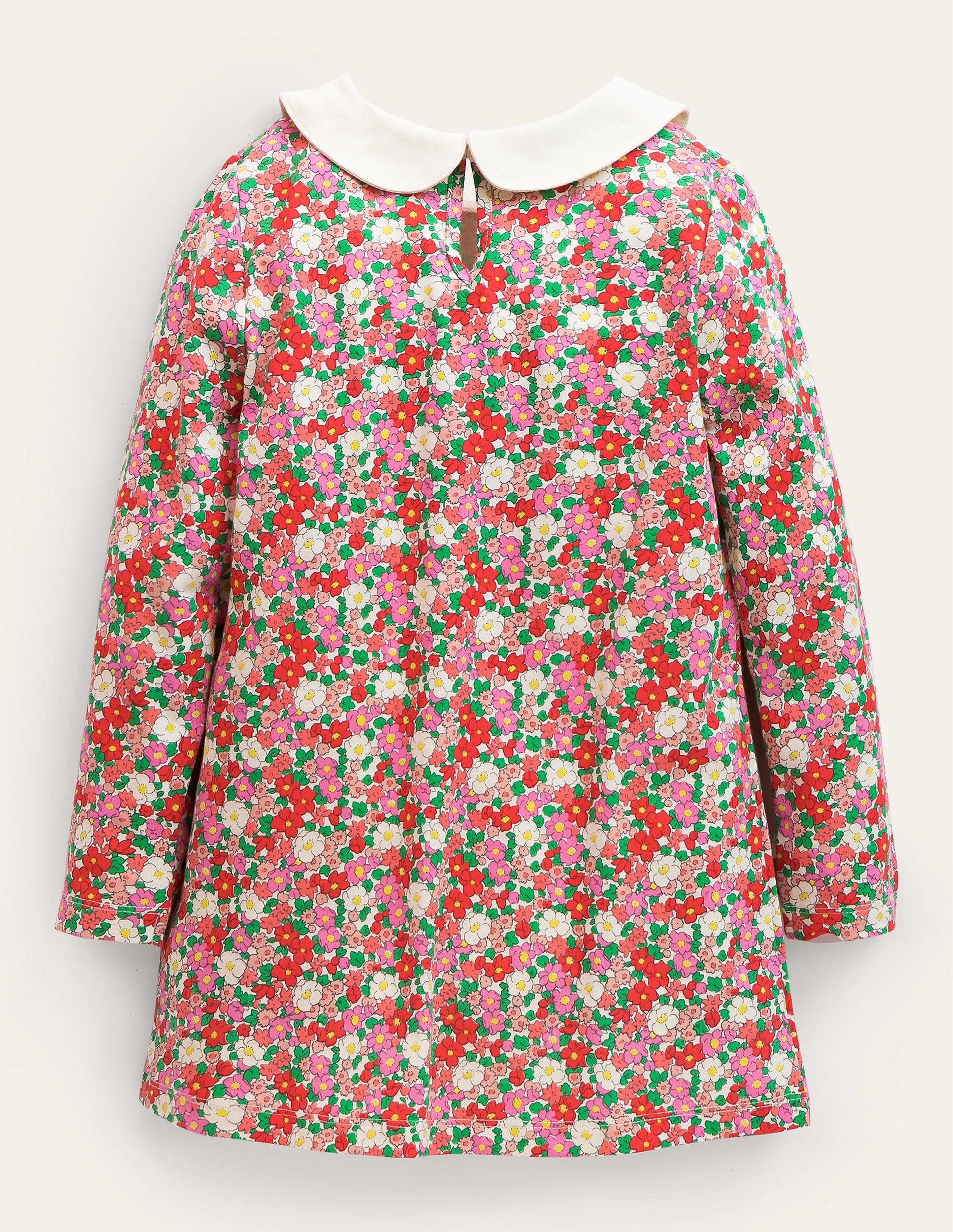 Jersey Pocket Tunic-Jam Red Flowerbed Bunnies-2