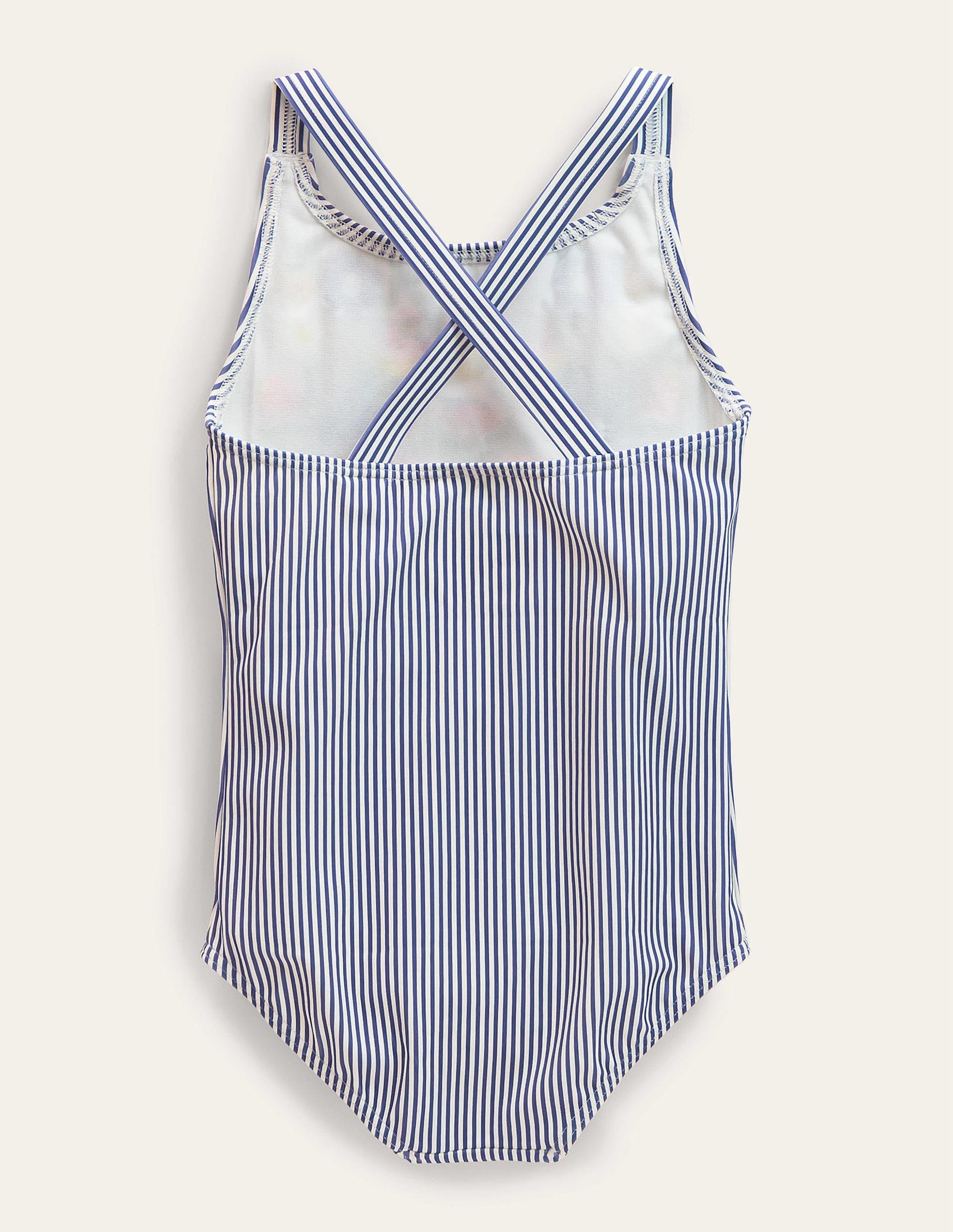 Embroidered Swimsuit-Starboard Ivory Stripe, Parrot - Image 2