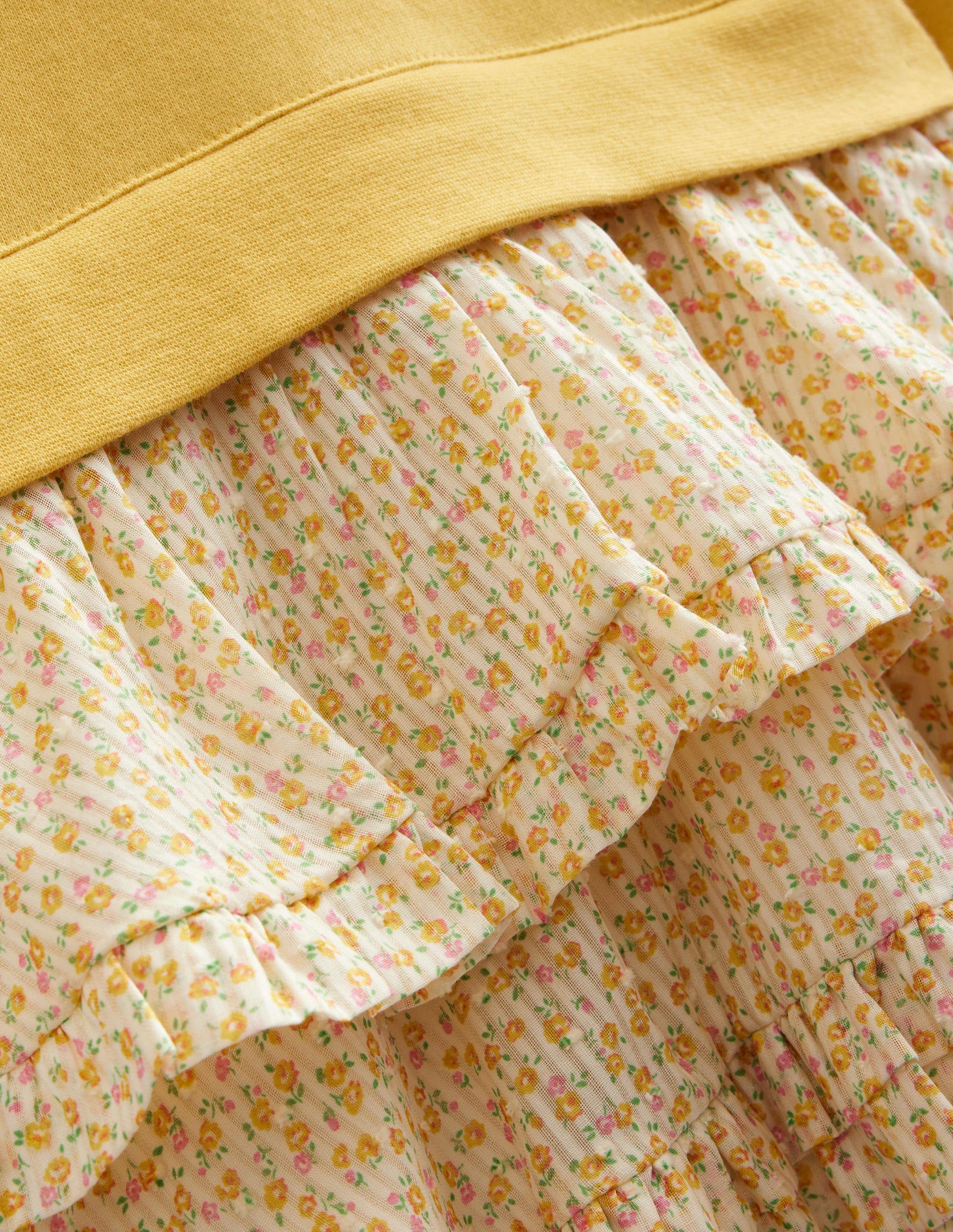 Sweat Woven Mix Dress-Sweet Honeycomb Yellow-3