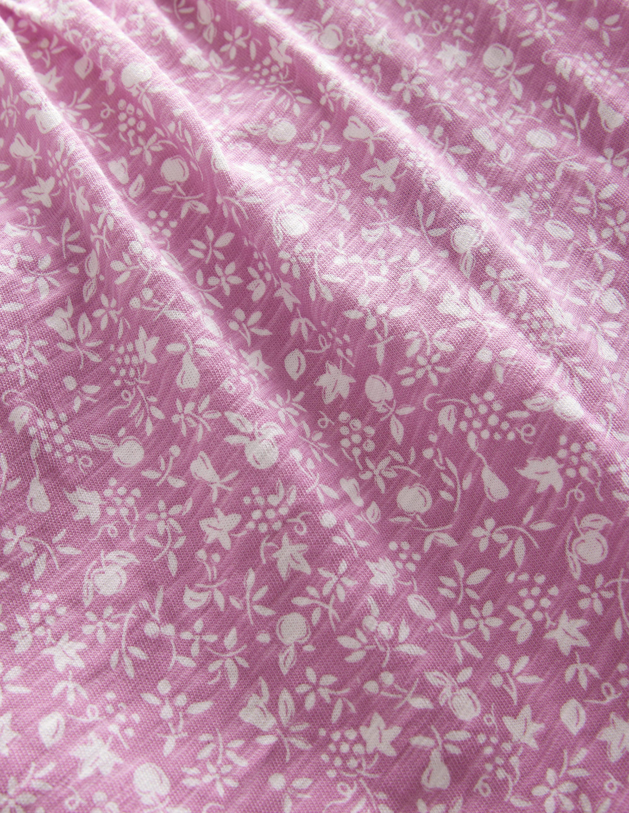 Square Neck Broderie Mix Top-Soft Lavender Floral - Image 3