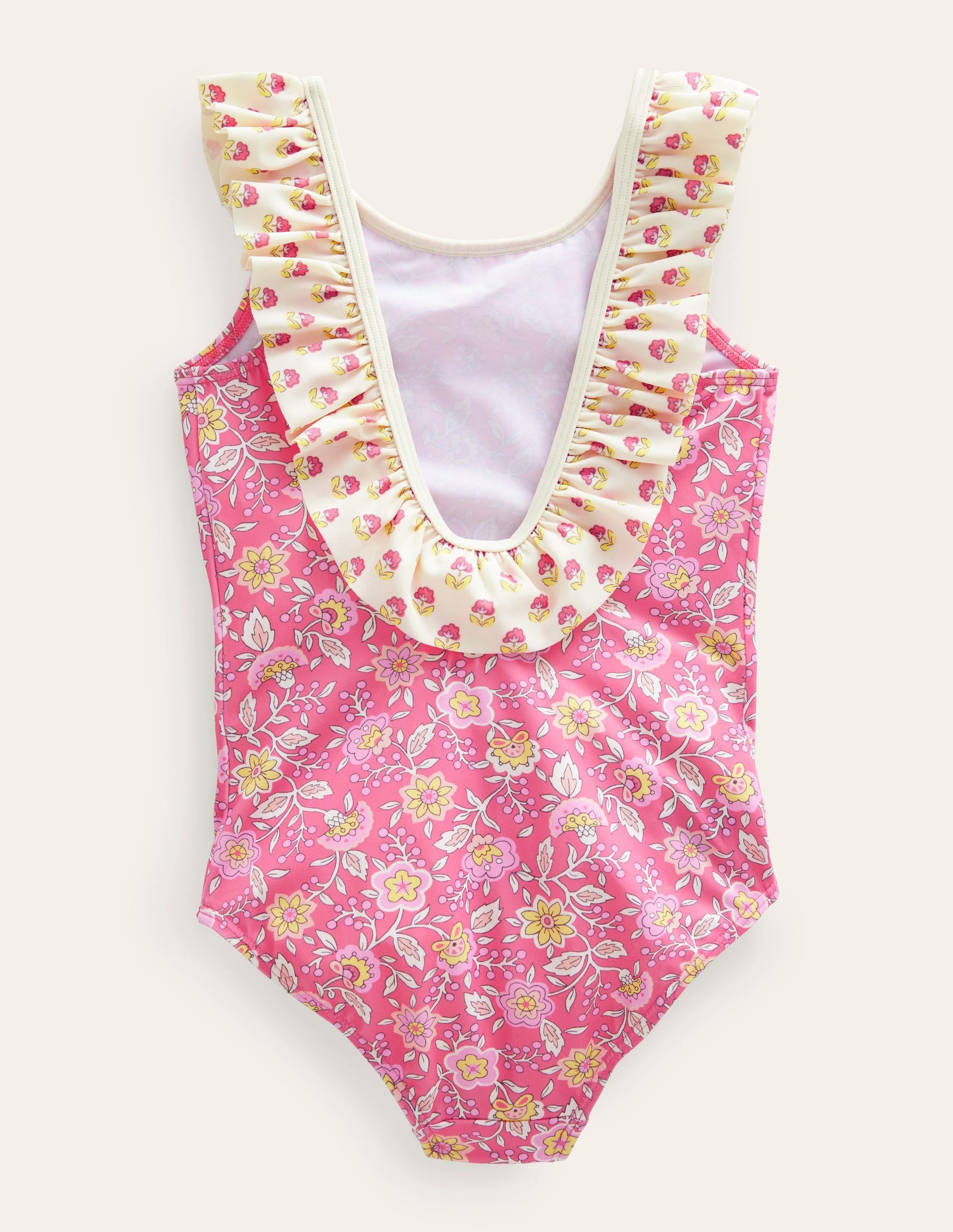 Frilly Swimsuit-Peach Punch Floral Vine-2