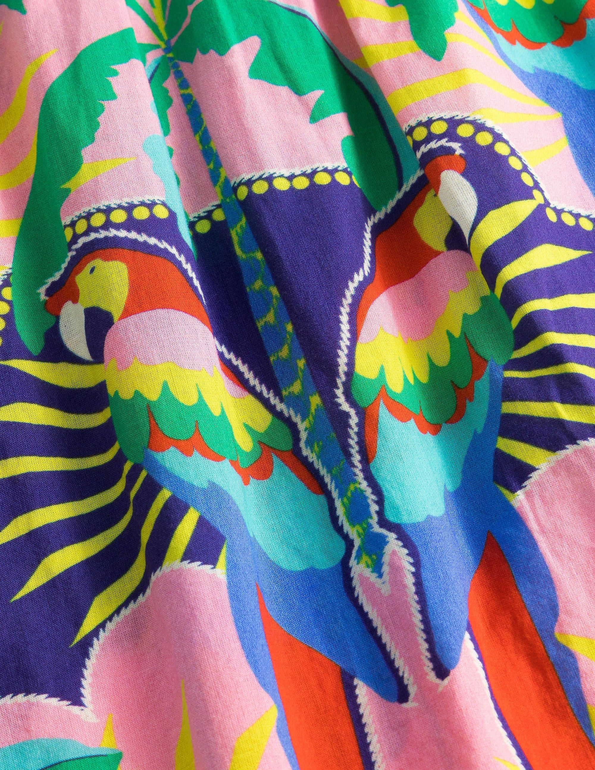 Smocked Kaftan-Multi Parrot - Image 3